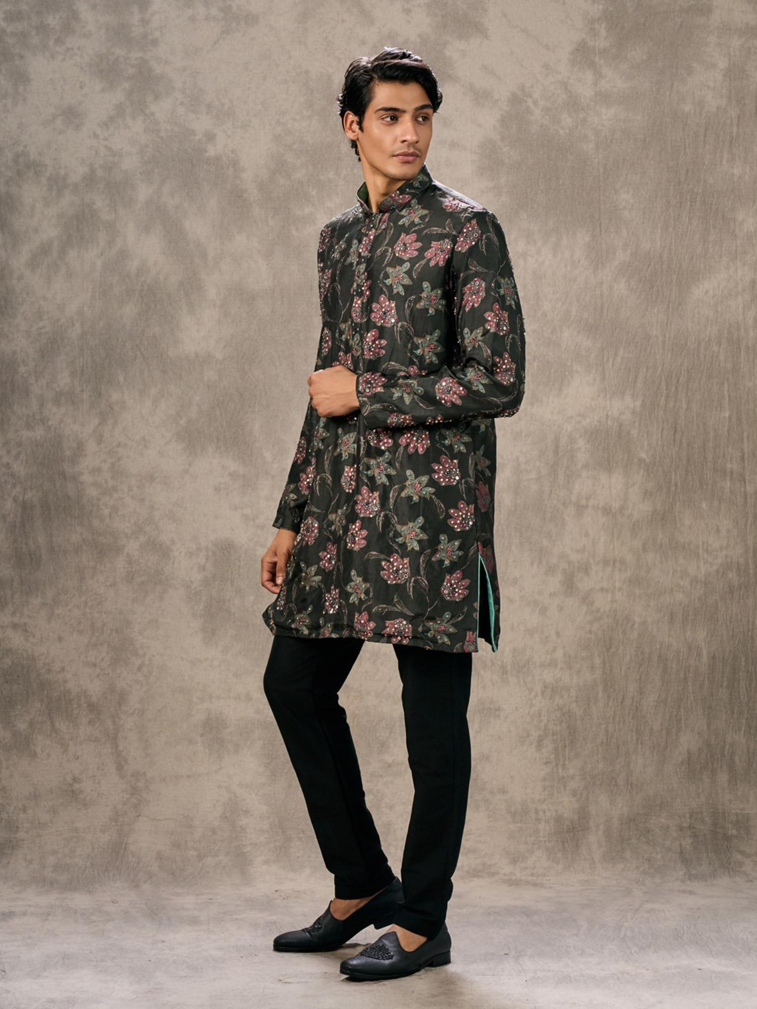 Elegant Dark Grey Kurta with Pant
