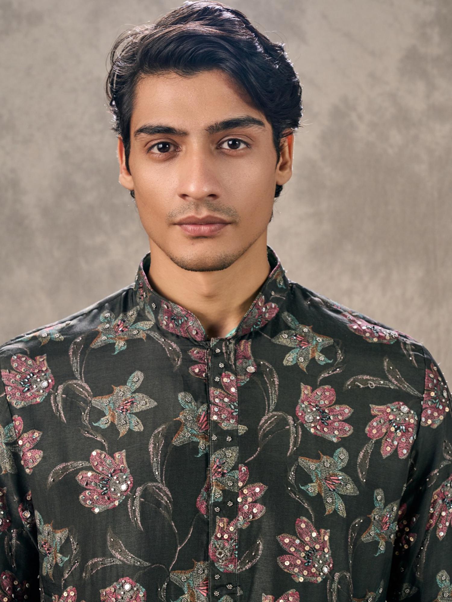 Elegant Dark Grey Kurta with Pant