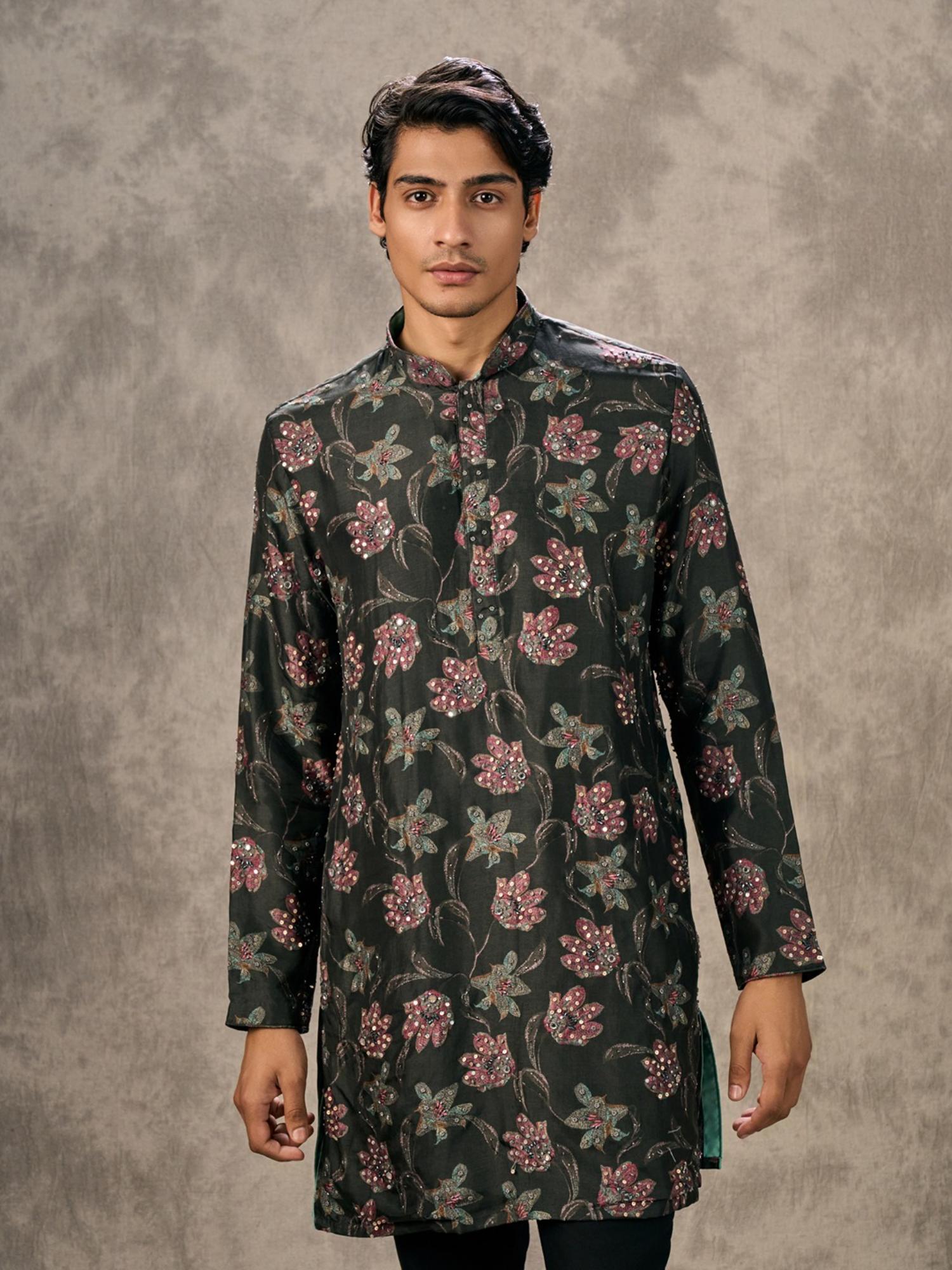 Elegant Dark Grey Kurta with Pant