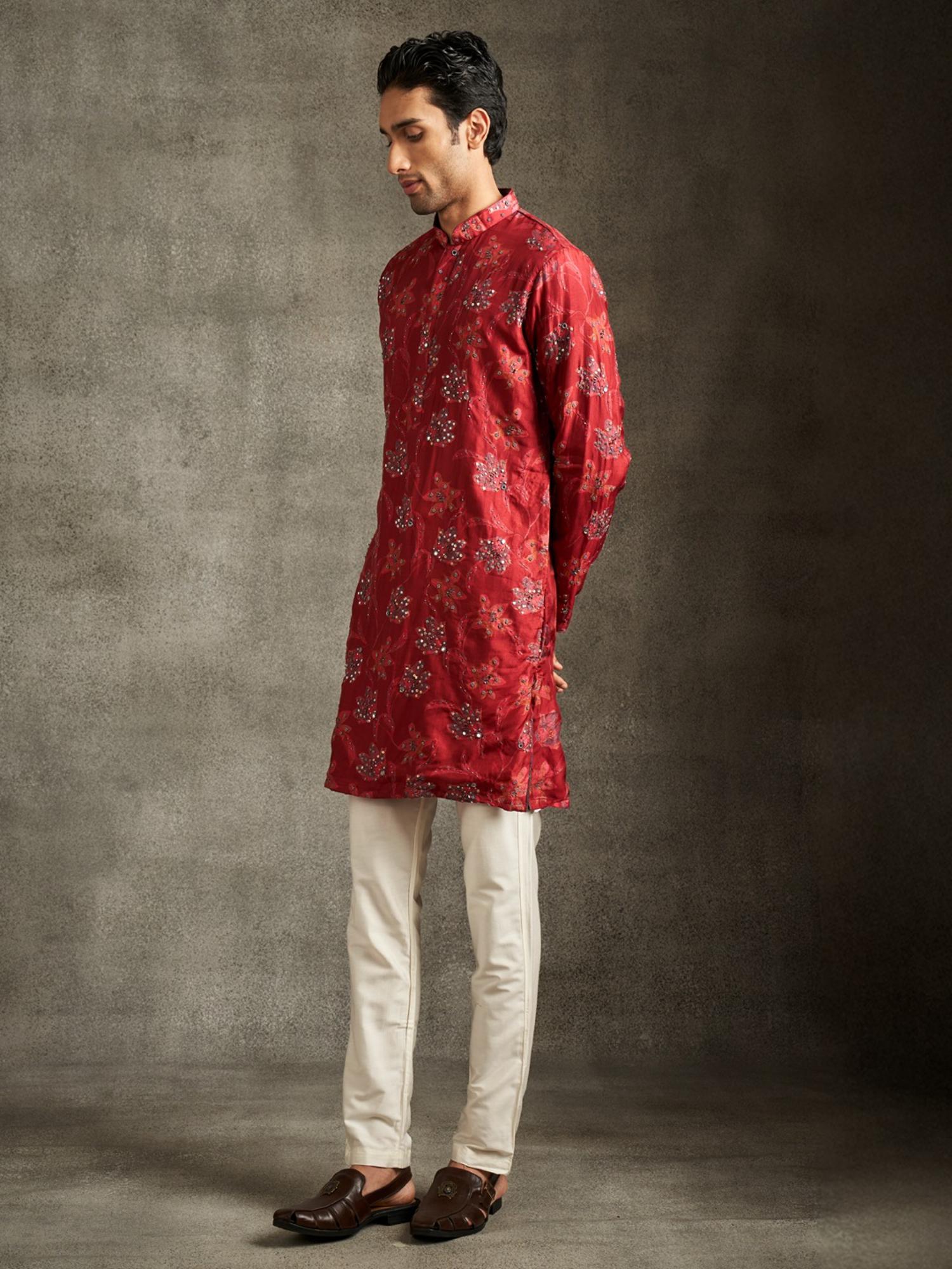 Mesmerizing Red Kurta and Pyjama