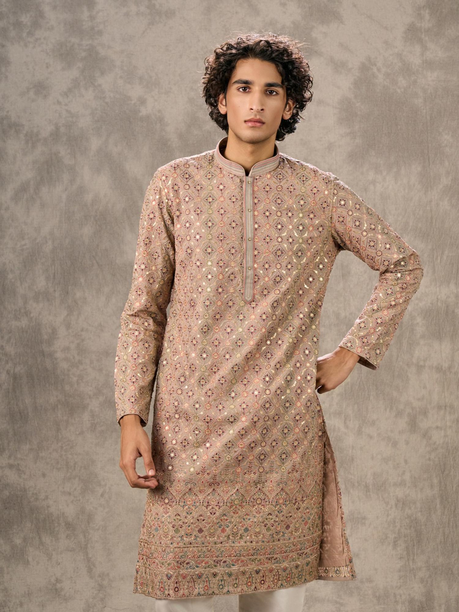 Fawn Georgette Kurta with Churidar