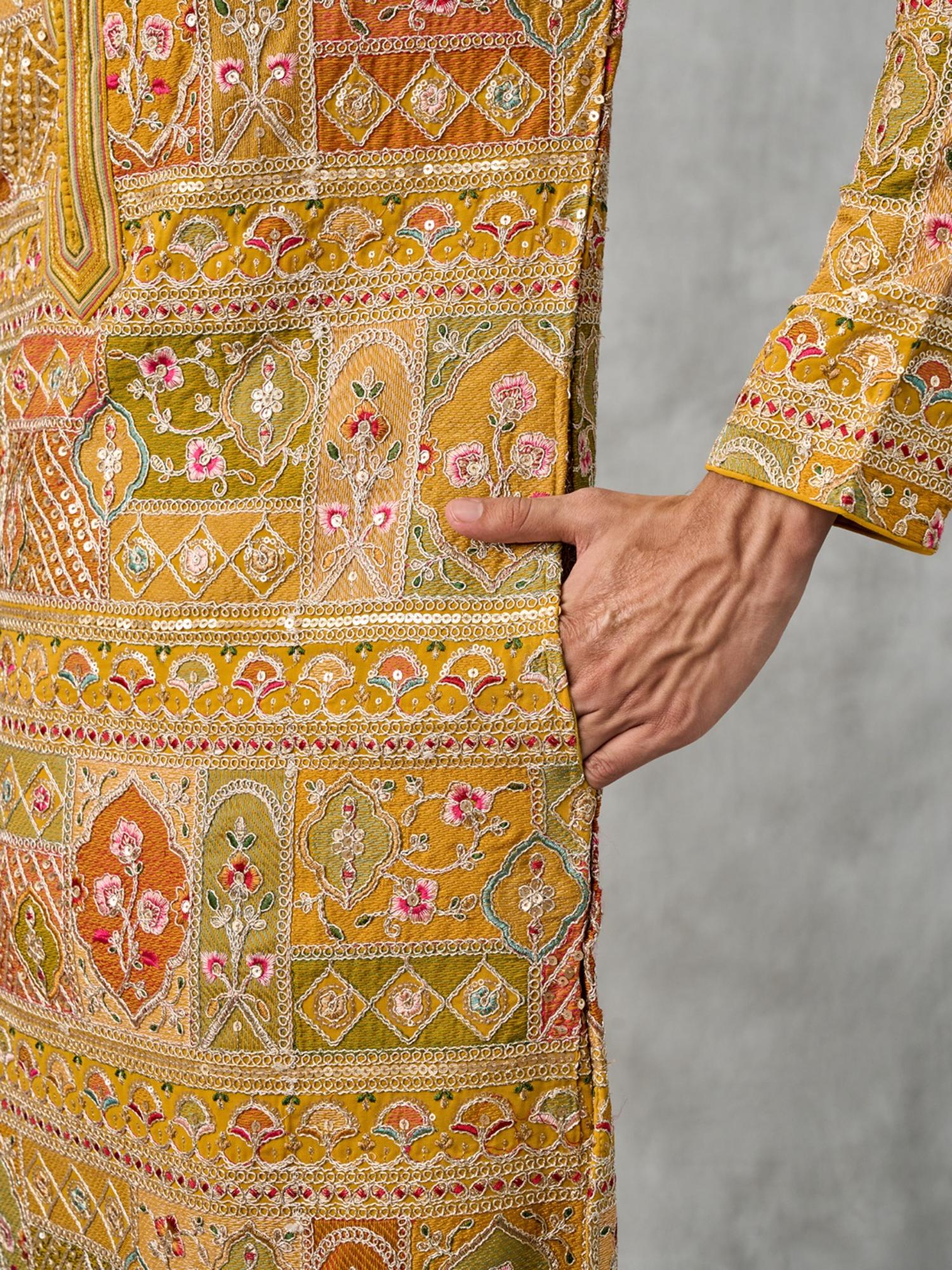 Radiant Mustard Georgette Kurta with Pyjama