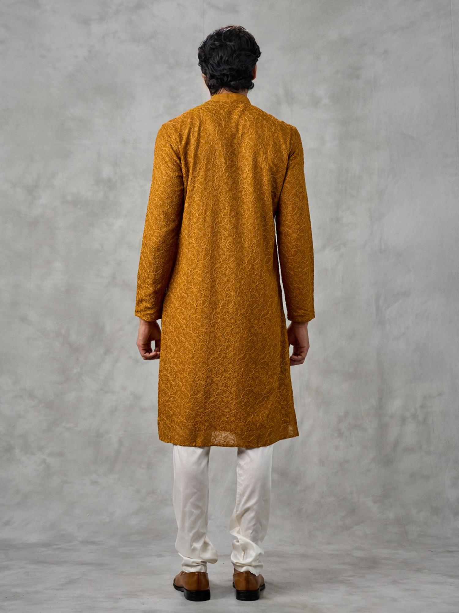 Golden Mustard Kurta with Churidar