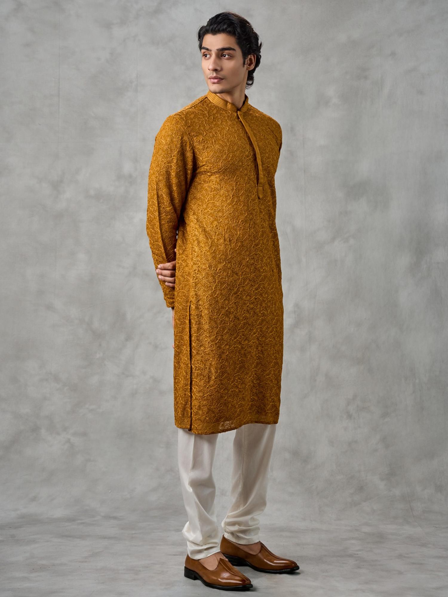 Golden Mustard Kurta with Churidar