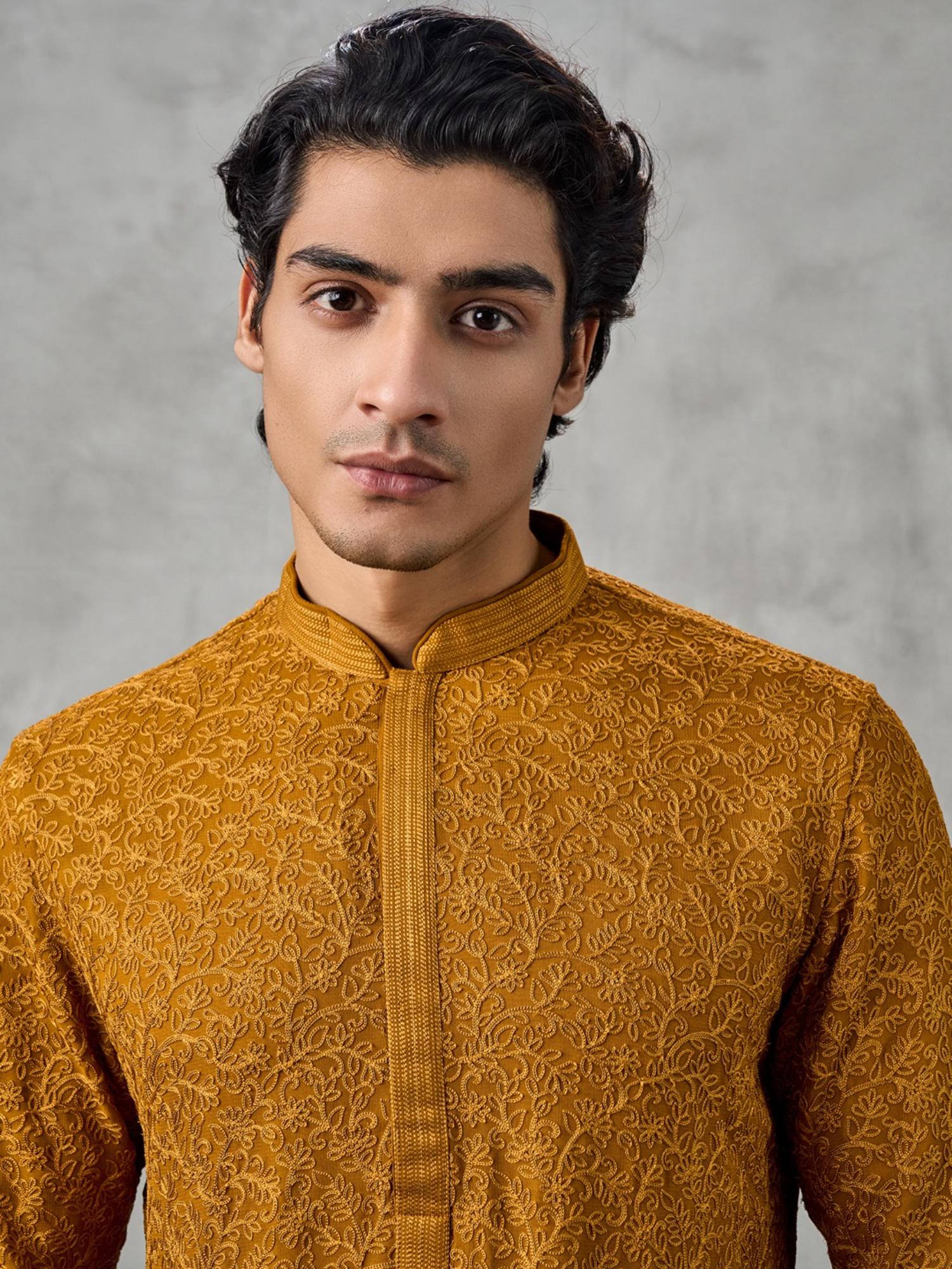 Golden Mustard Kurta with Churidar