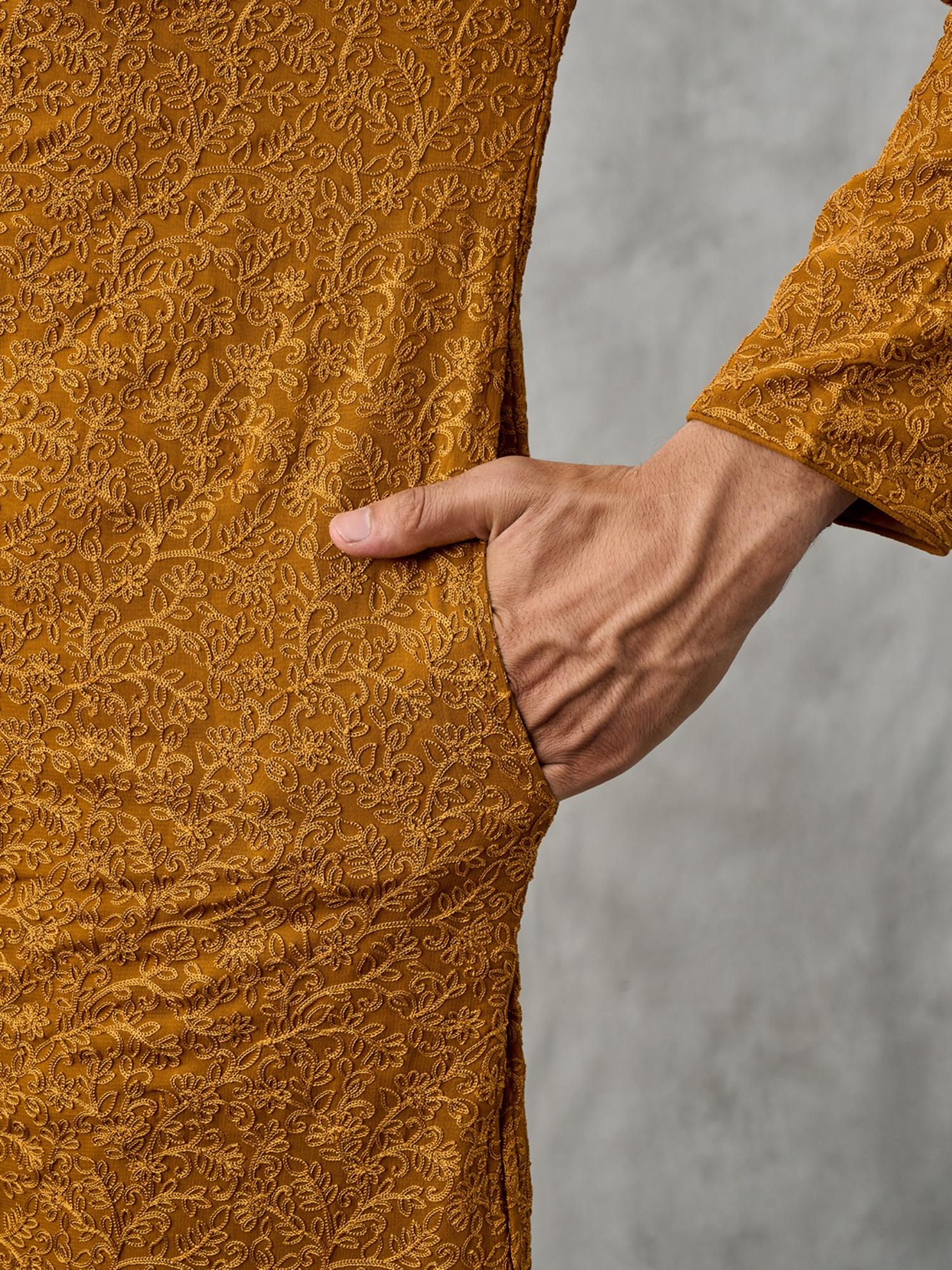 Golden Mustard Kurta with Churidar