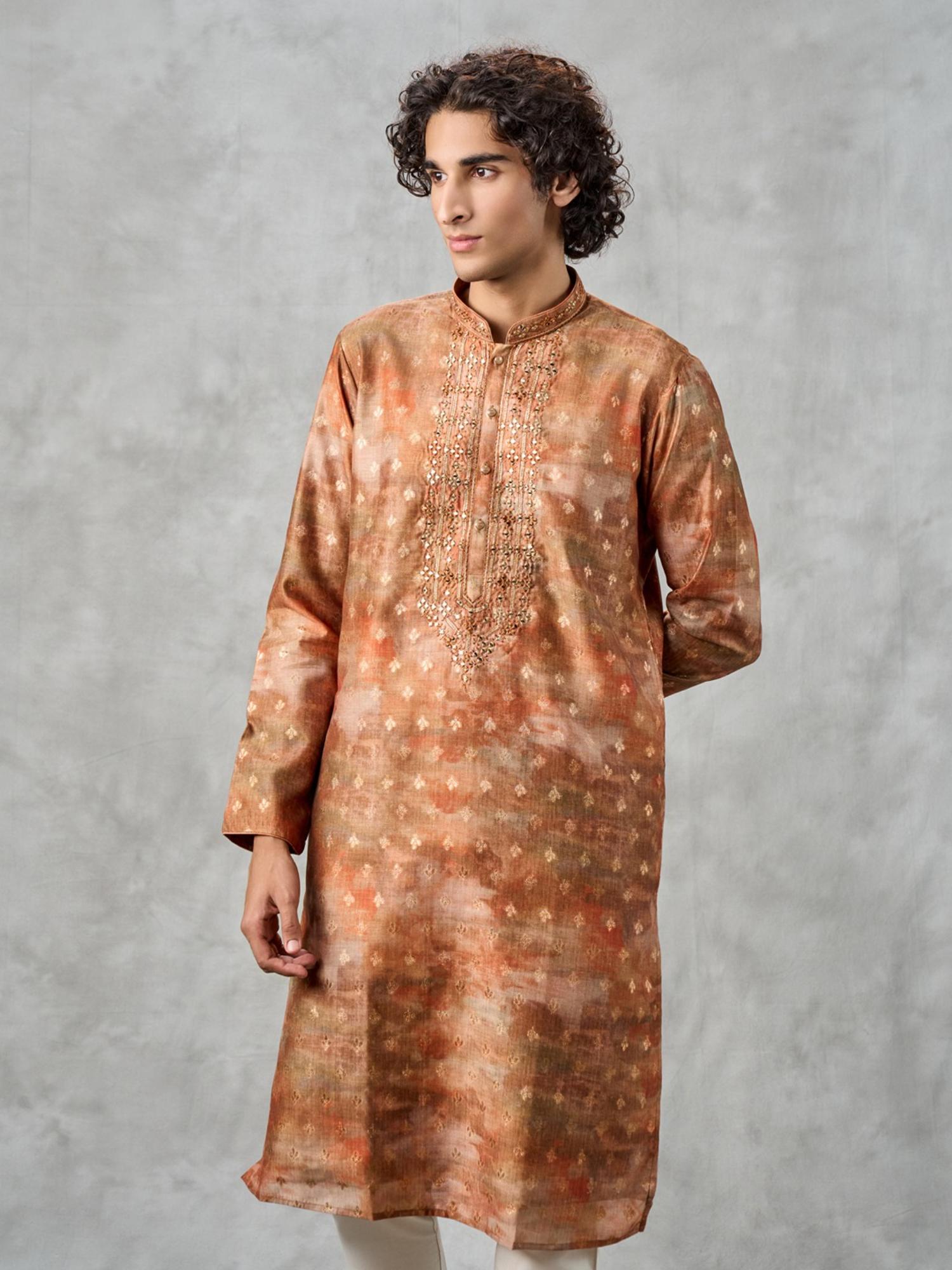 Rust Colored Sensational Kurta with Pant