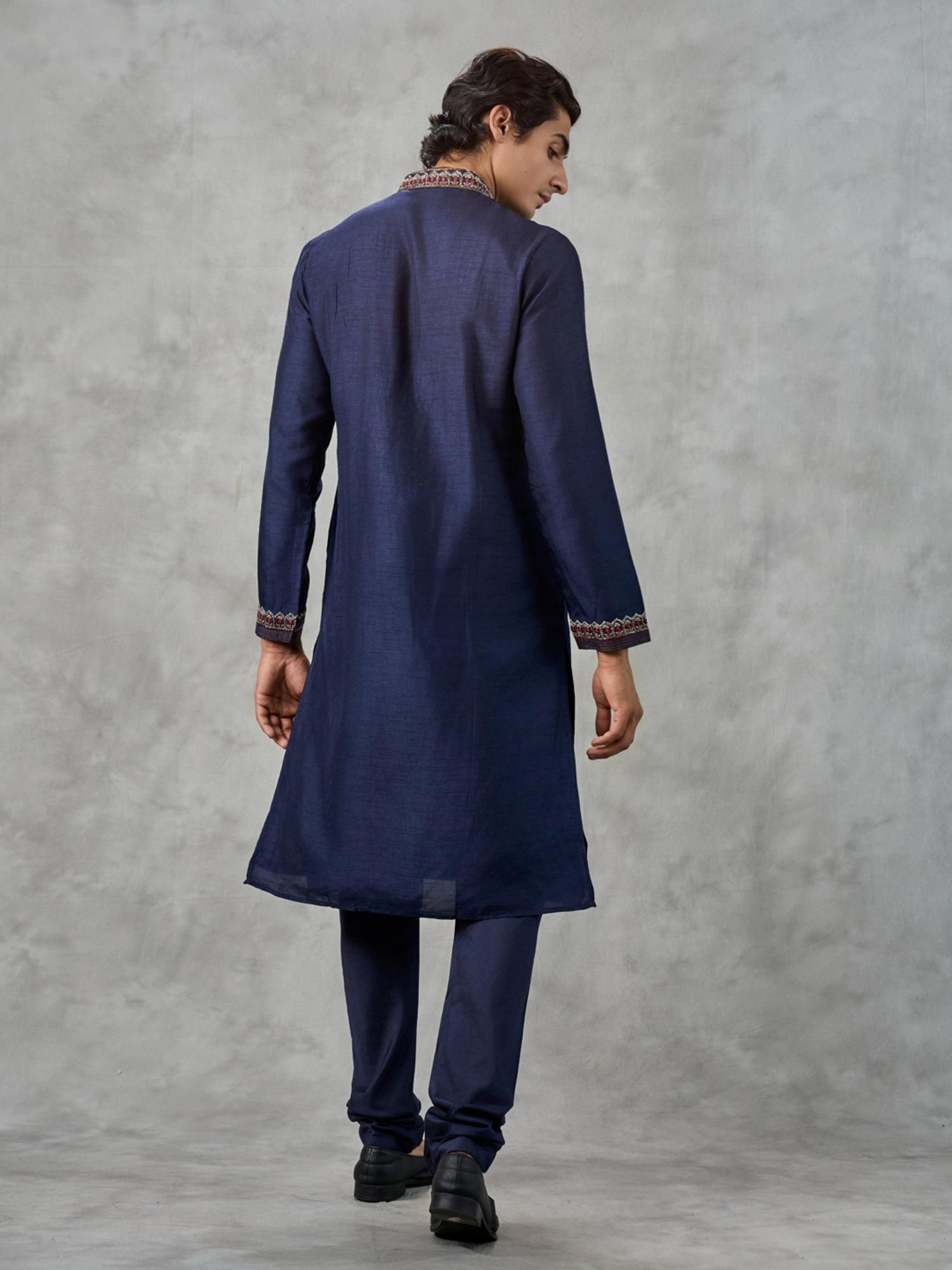 Navy Blue Artistry Kurta with Churidar
