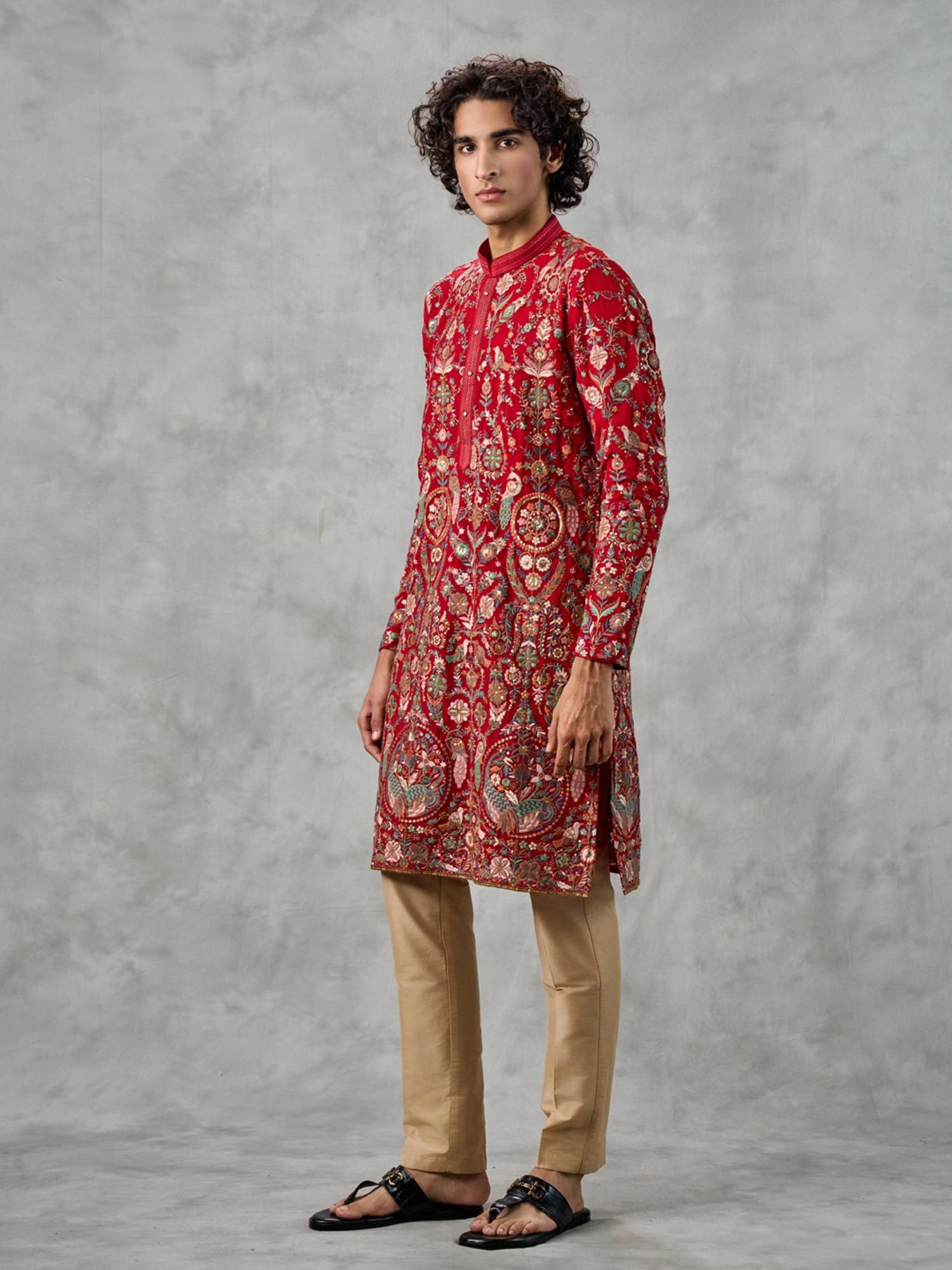 Classy Red Georgette Kurta with Pant