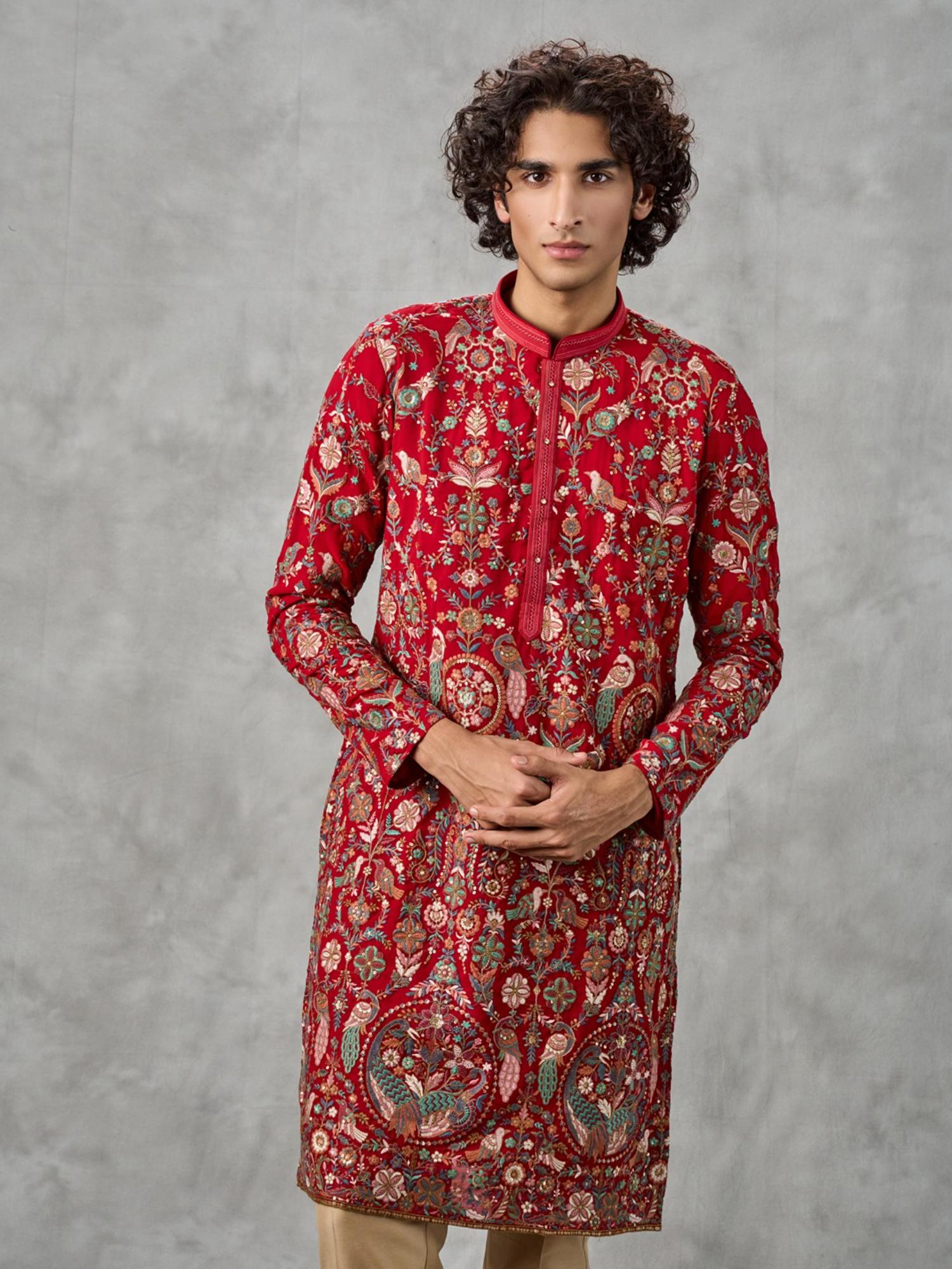 Classy Red Georgette Kurta with Pant