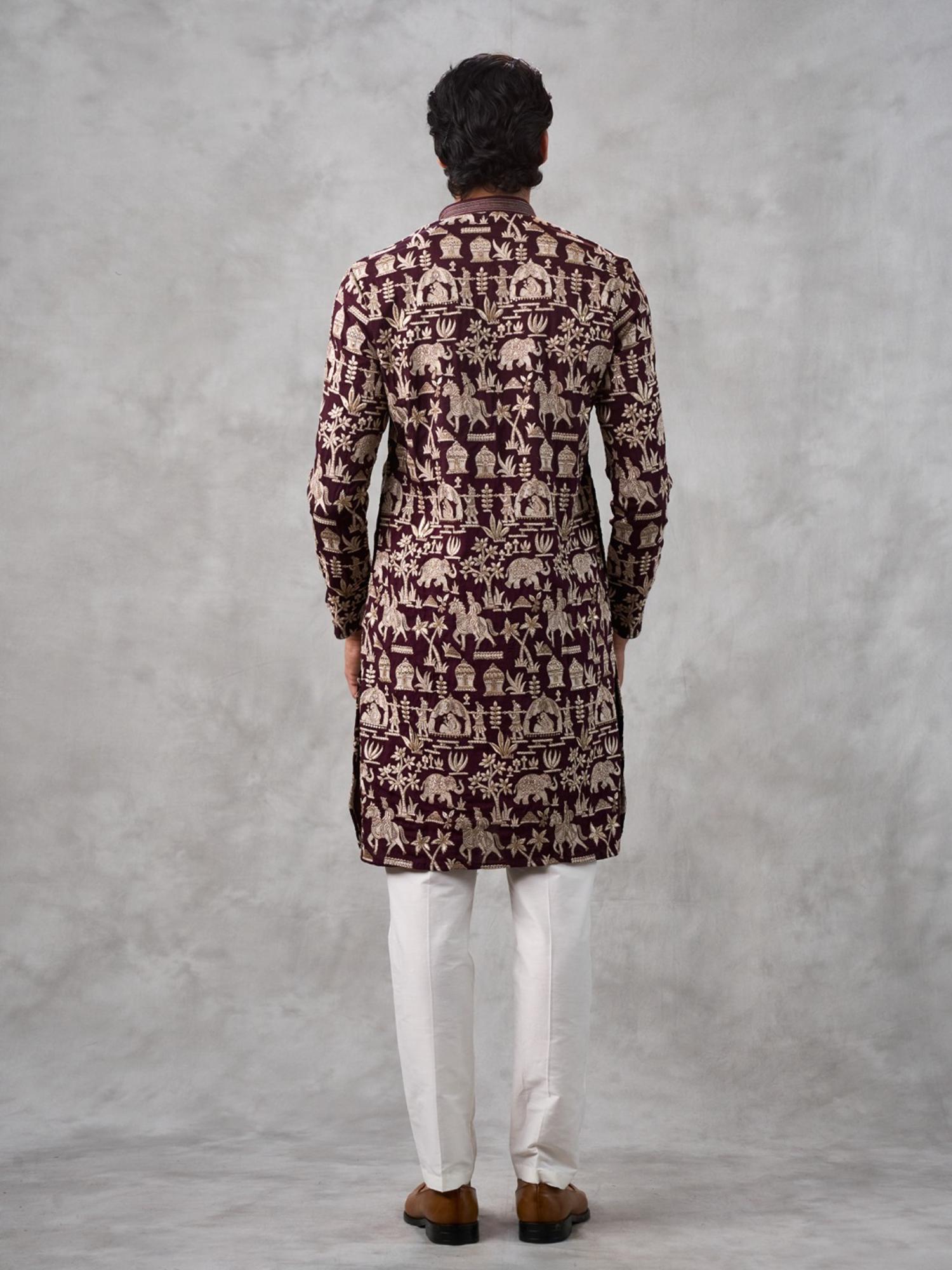 Wine Elegance Kurta with Pant