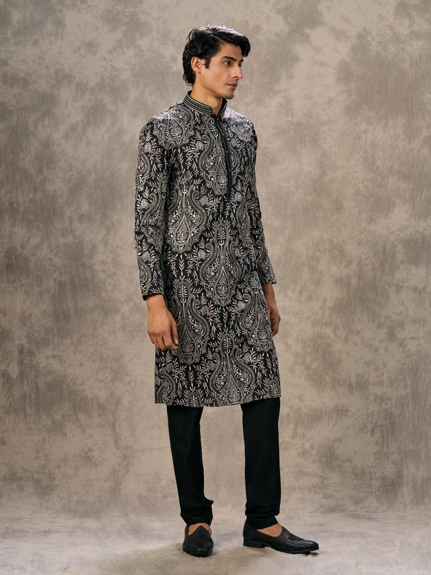 Opulent Black Kurta with Churidar