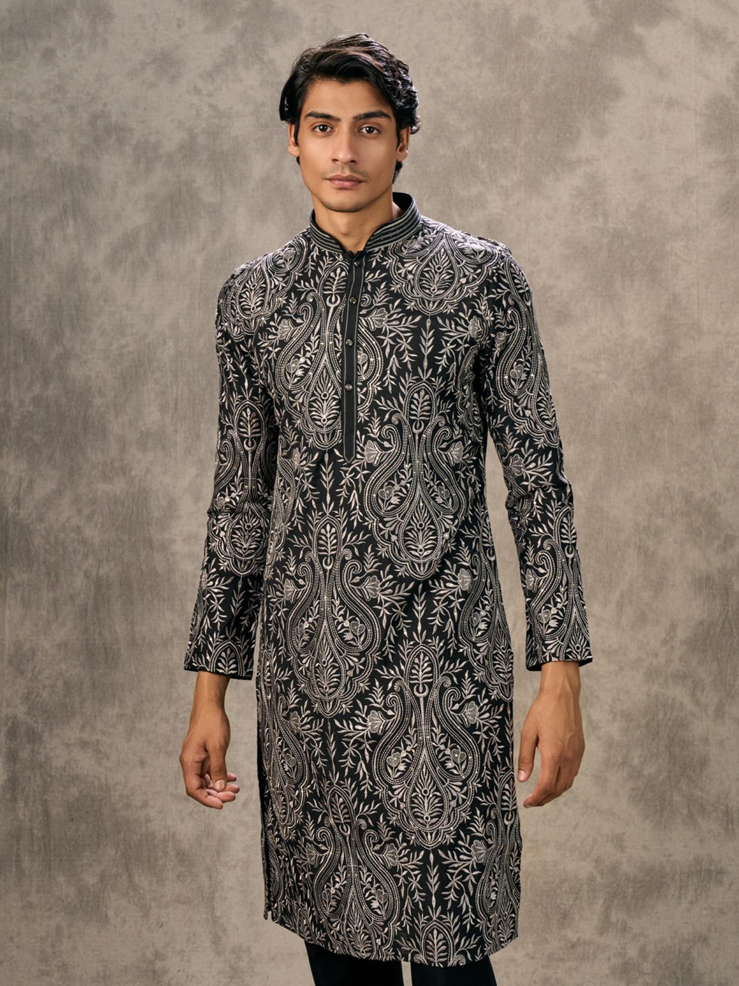 Opulent Black Kurta with Churidar