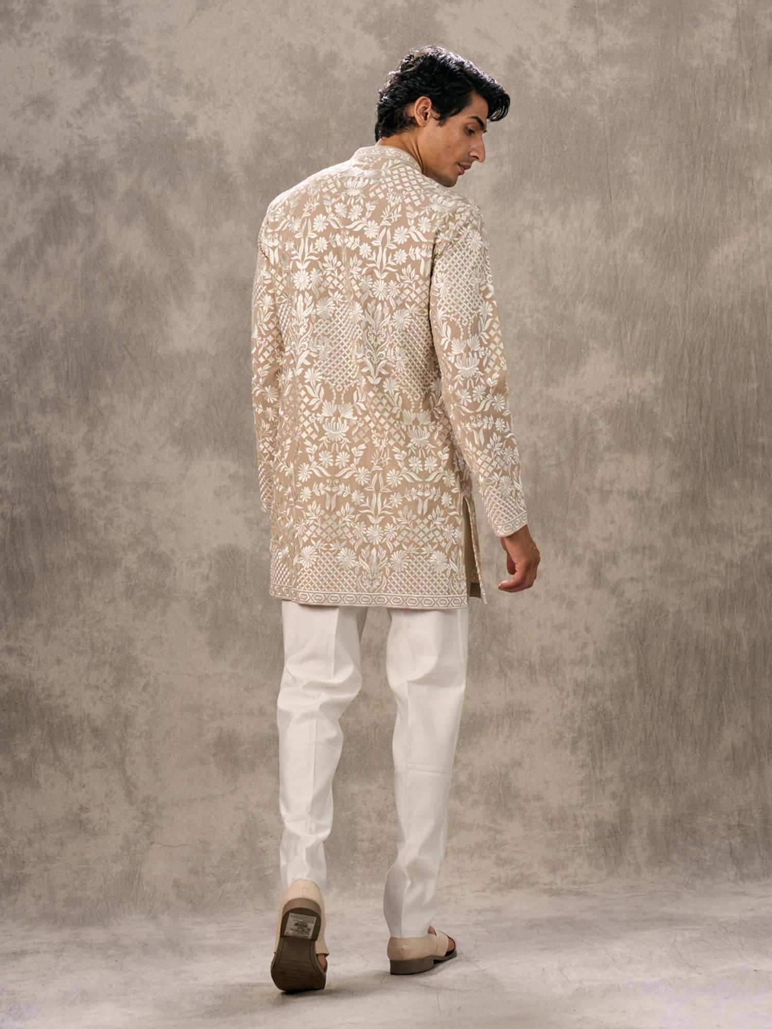Fawn Festive Twirl Kurta with Pant