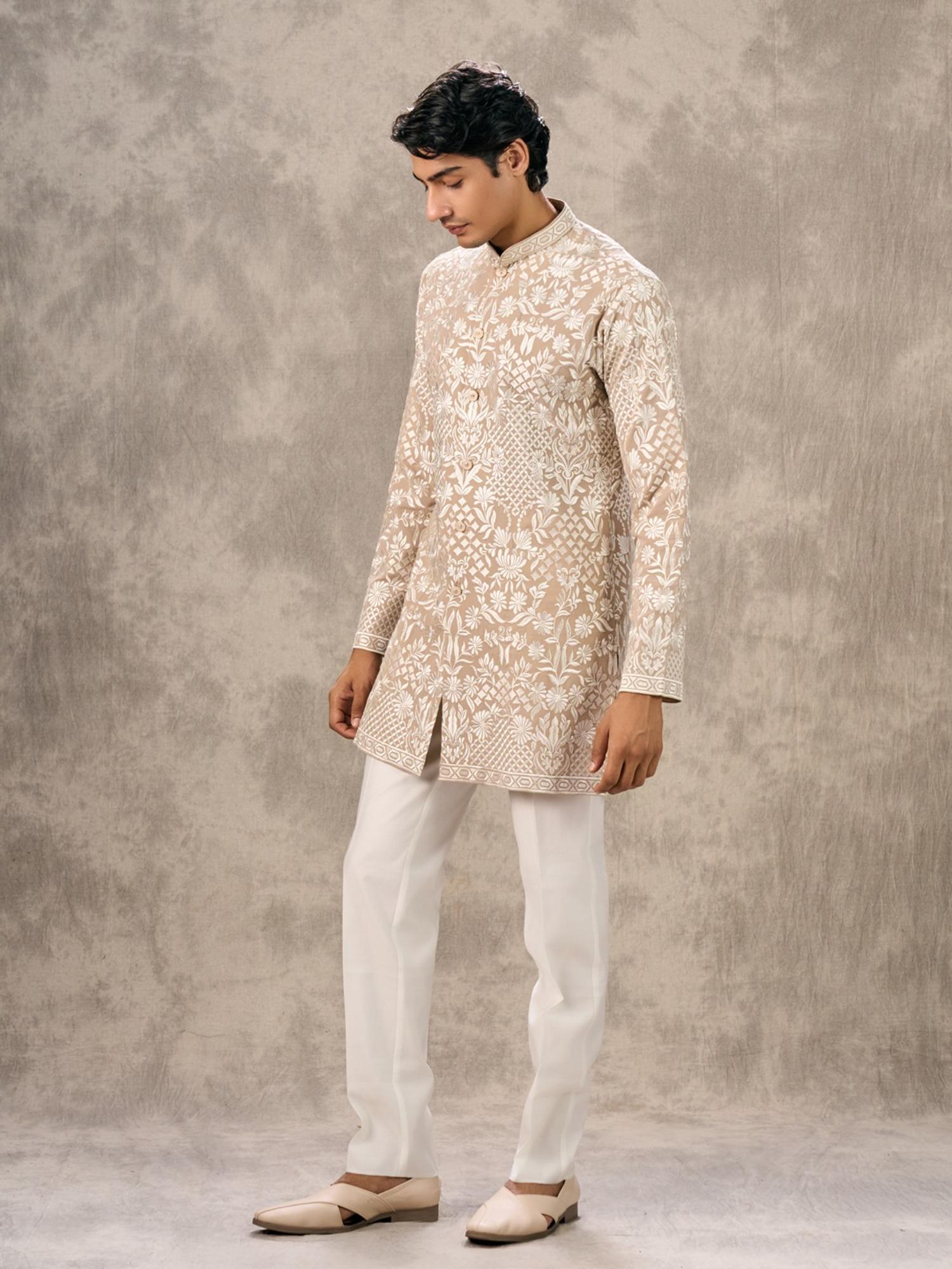 Fawn Festive Twirl Kurta with Pant