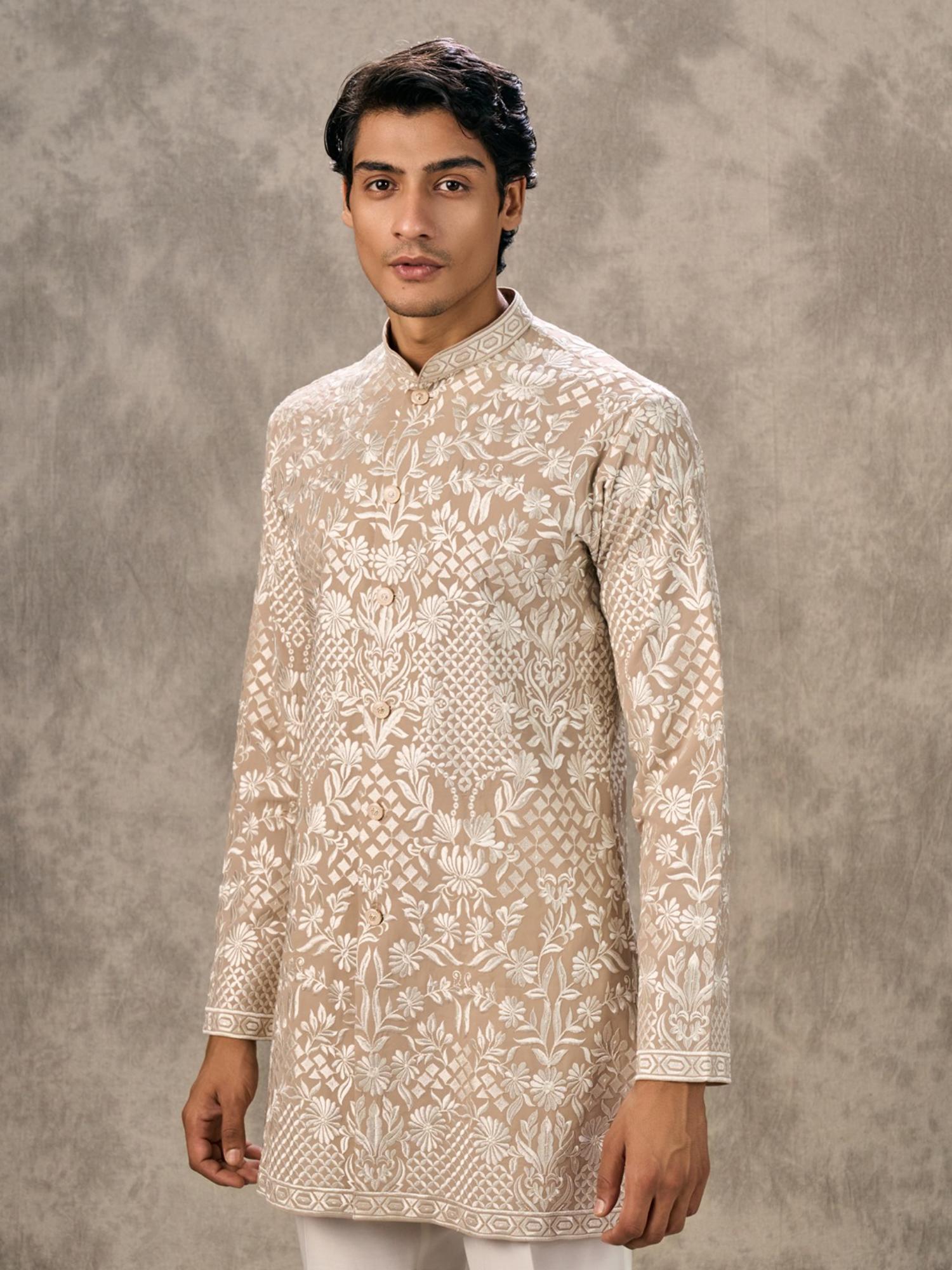 Fawn Festive Twirl Kurta with Pant