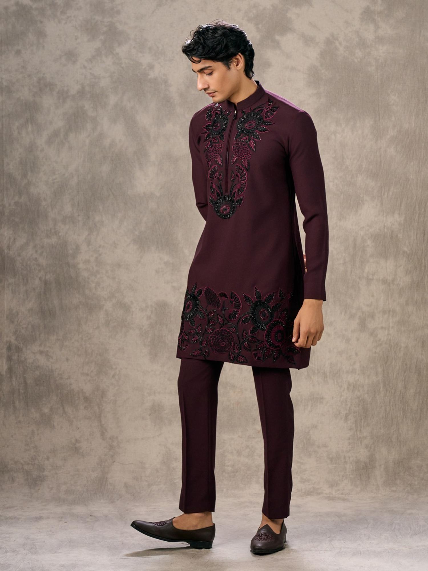 Opulent Wine Kurta with Pant