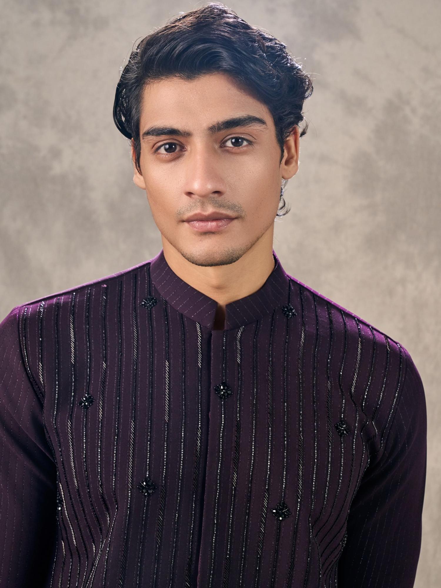 Wine Elegance Kurta with Pant
