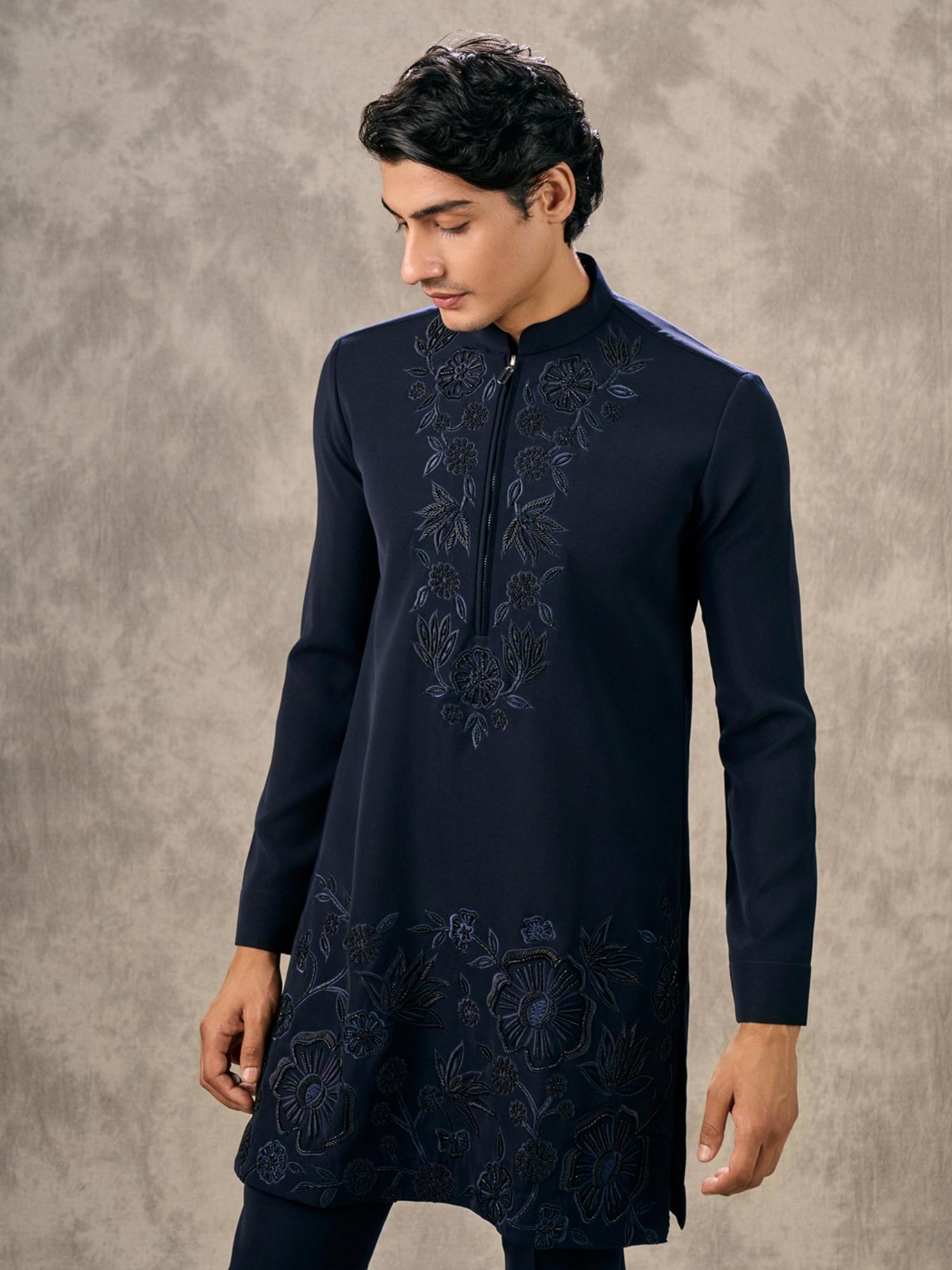 Navy Blue Elegance Kurta with Pant