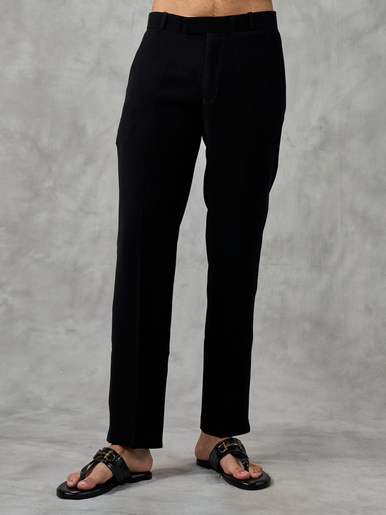 Black Knit Embellished Kurta with Pant