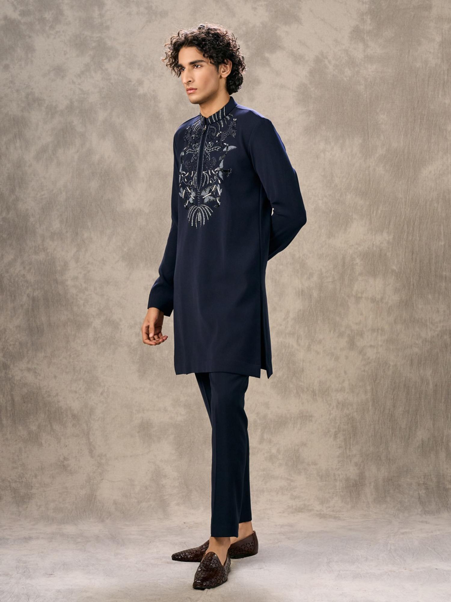 Stunning Navy Blue Kurta with Pant