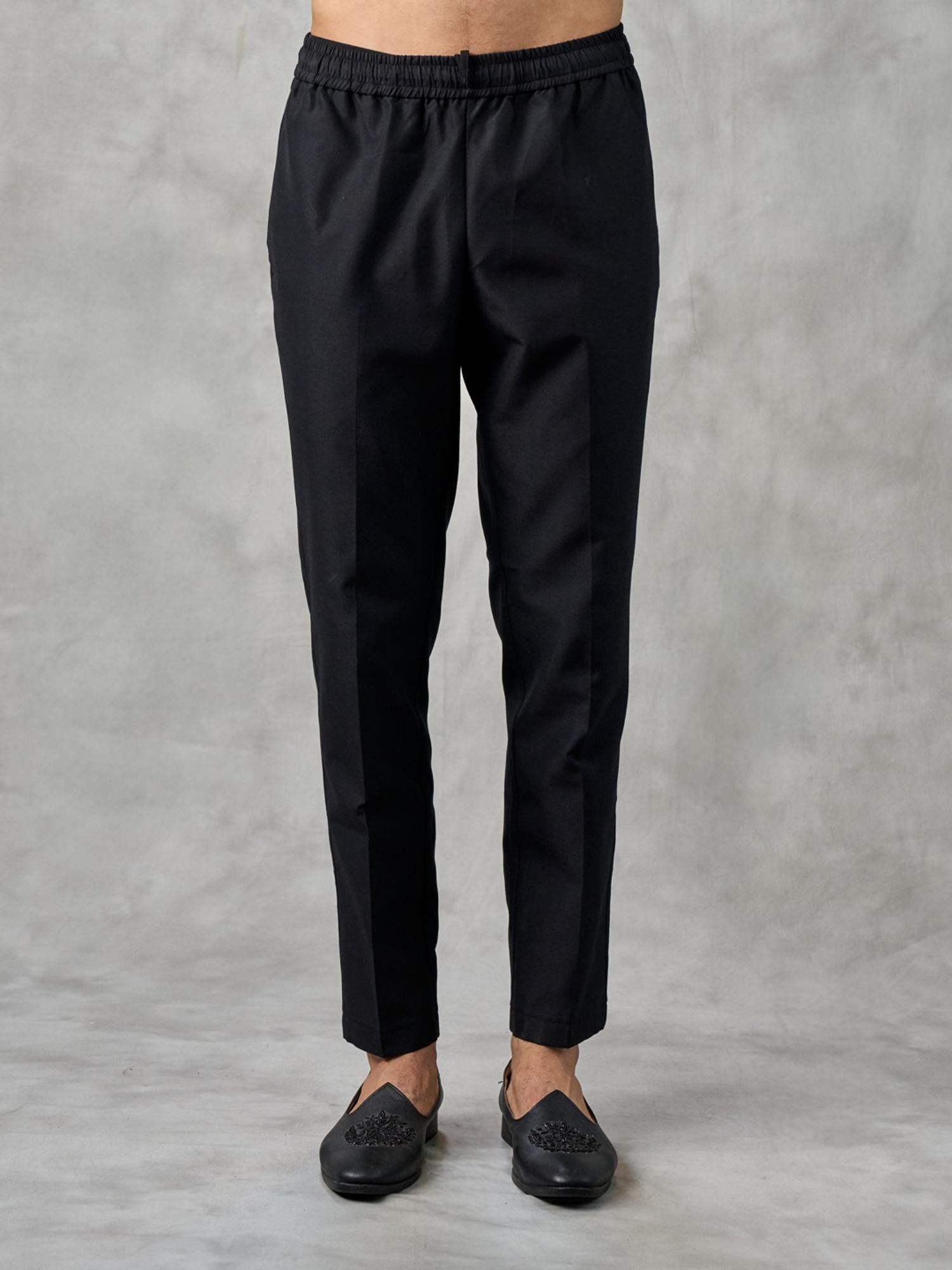 Elegant Black Satin Kurta with Pant