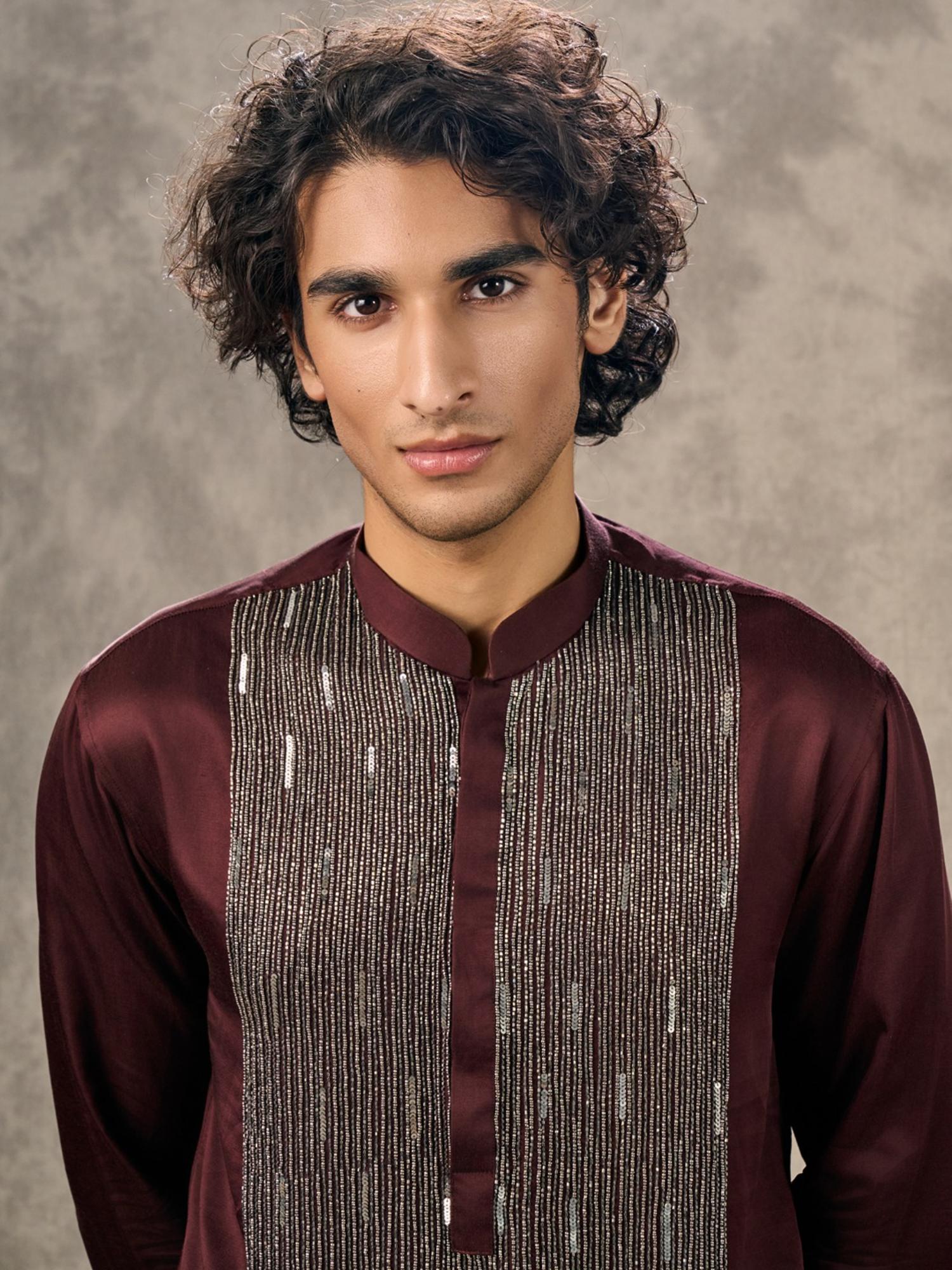 Mystic Maroon Kurta with Pant