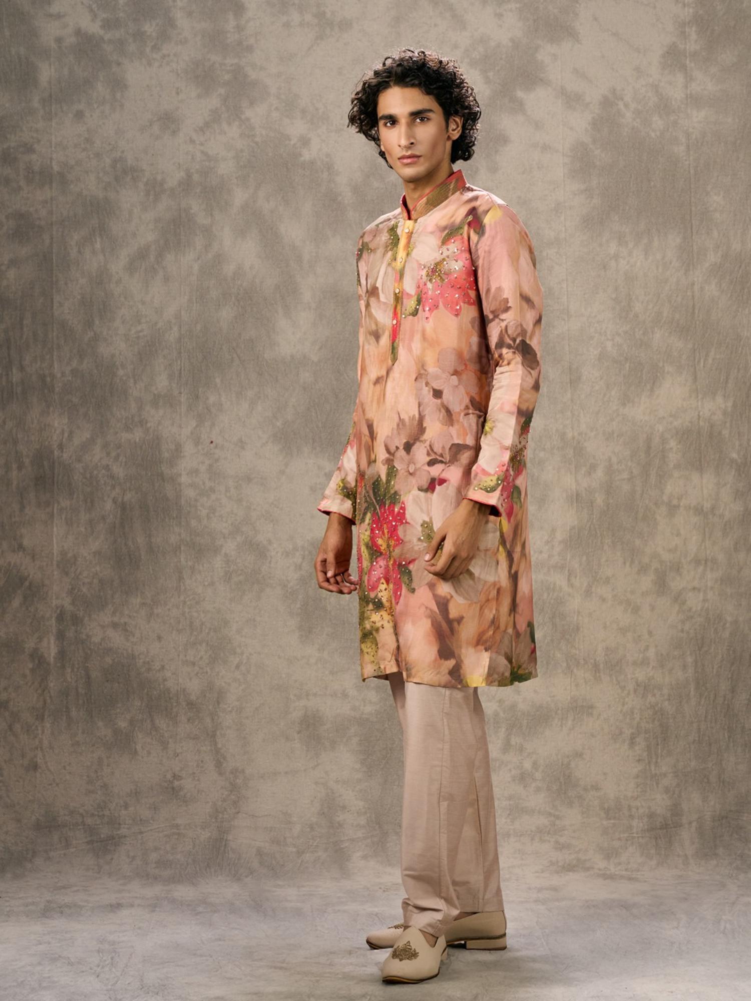 Enchanted Peach Floral Kurta with Pant