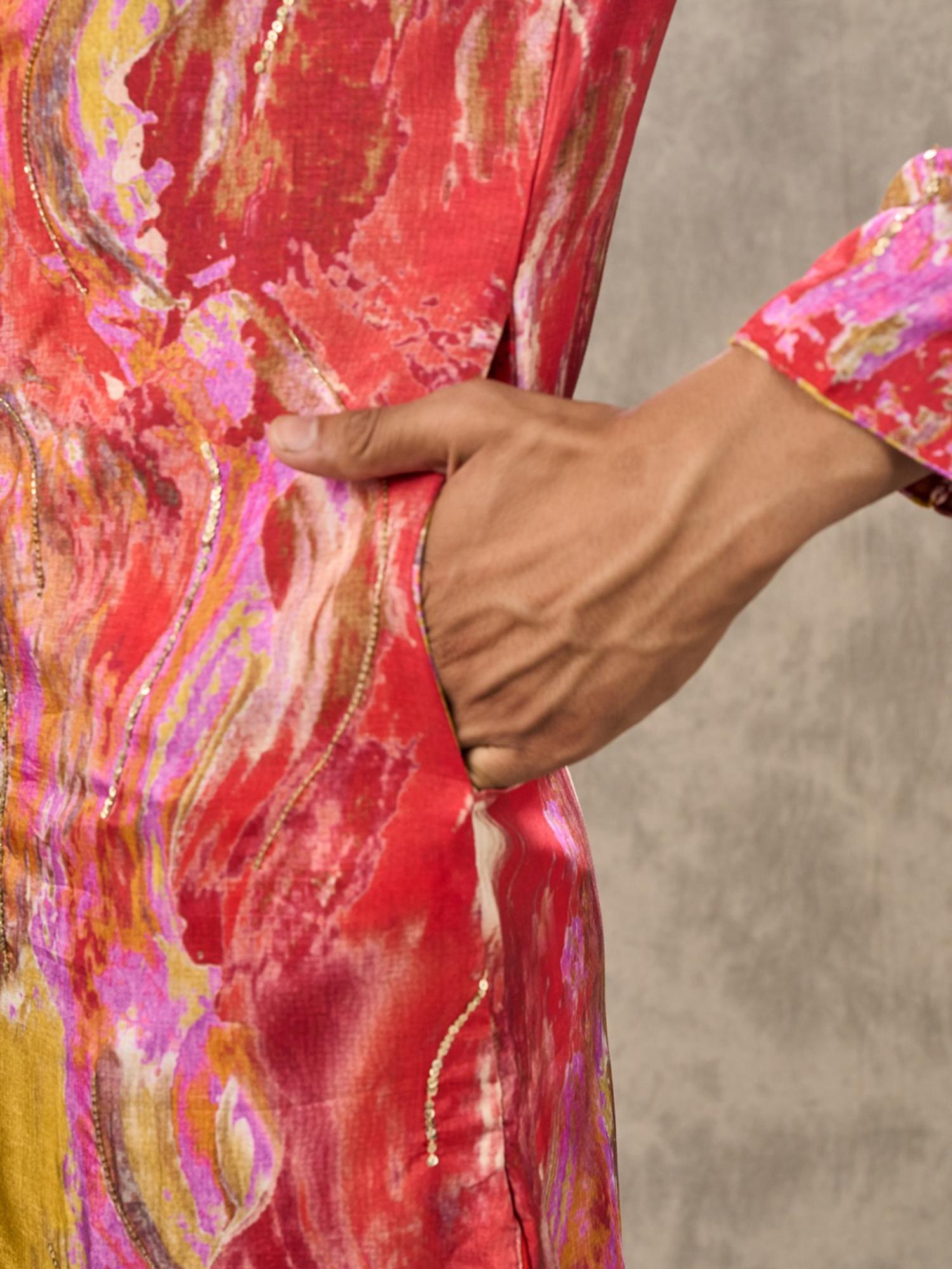 Sunkissed Multi-Color Elegance Kurta with Pant