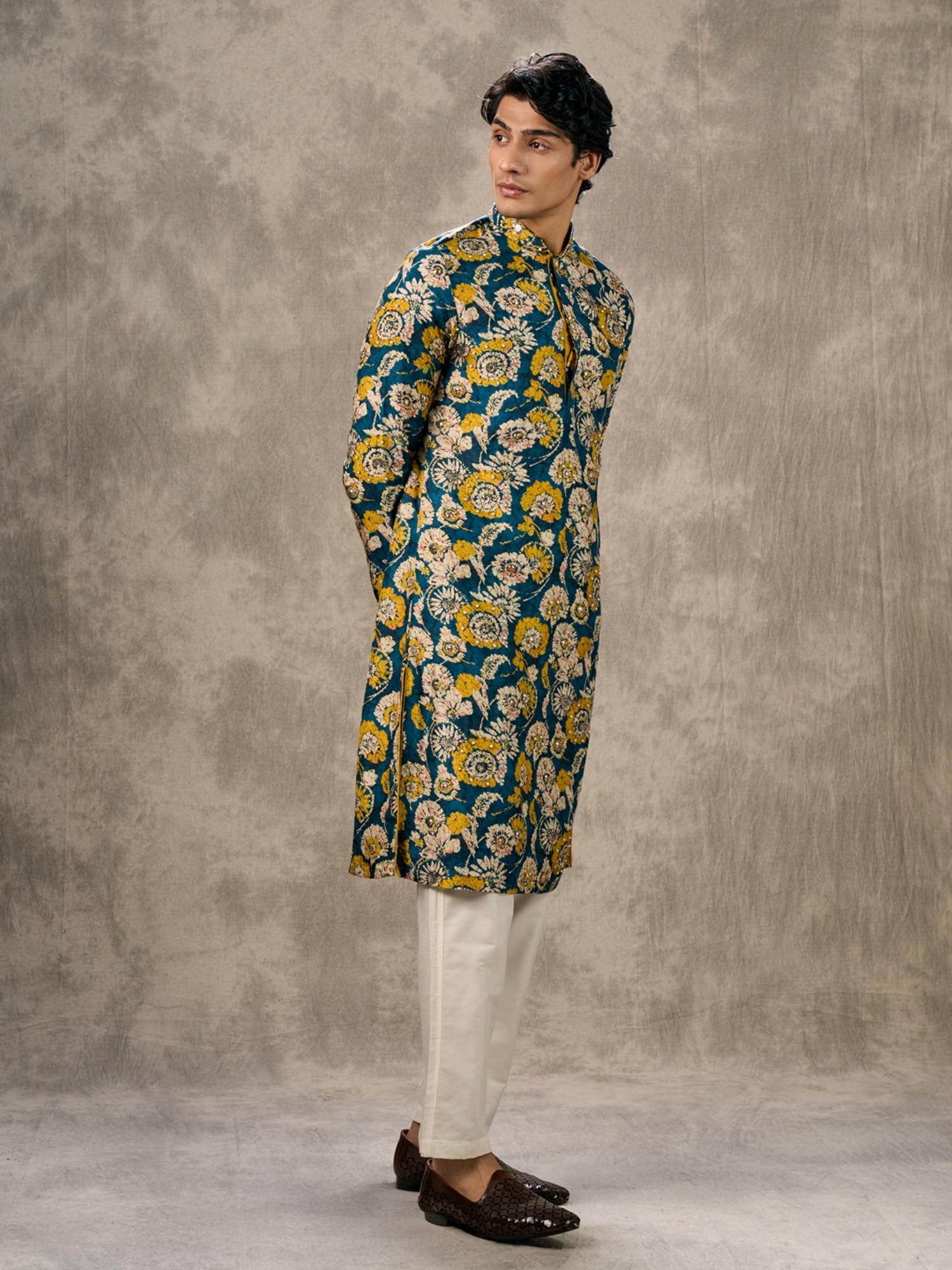 Teal Blue Elegance Kurta with Pant
