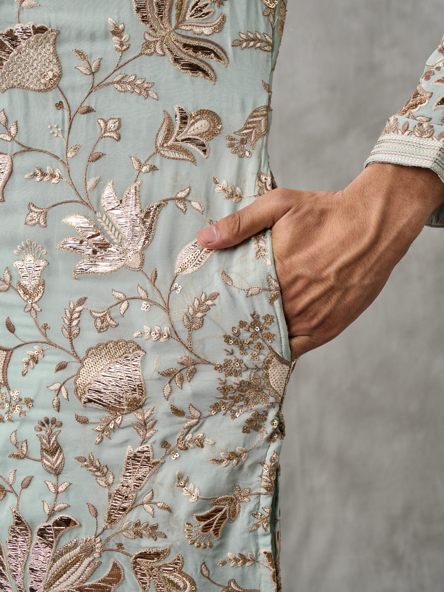 Sky Blue Elegance Kurta with Pant