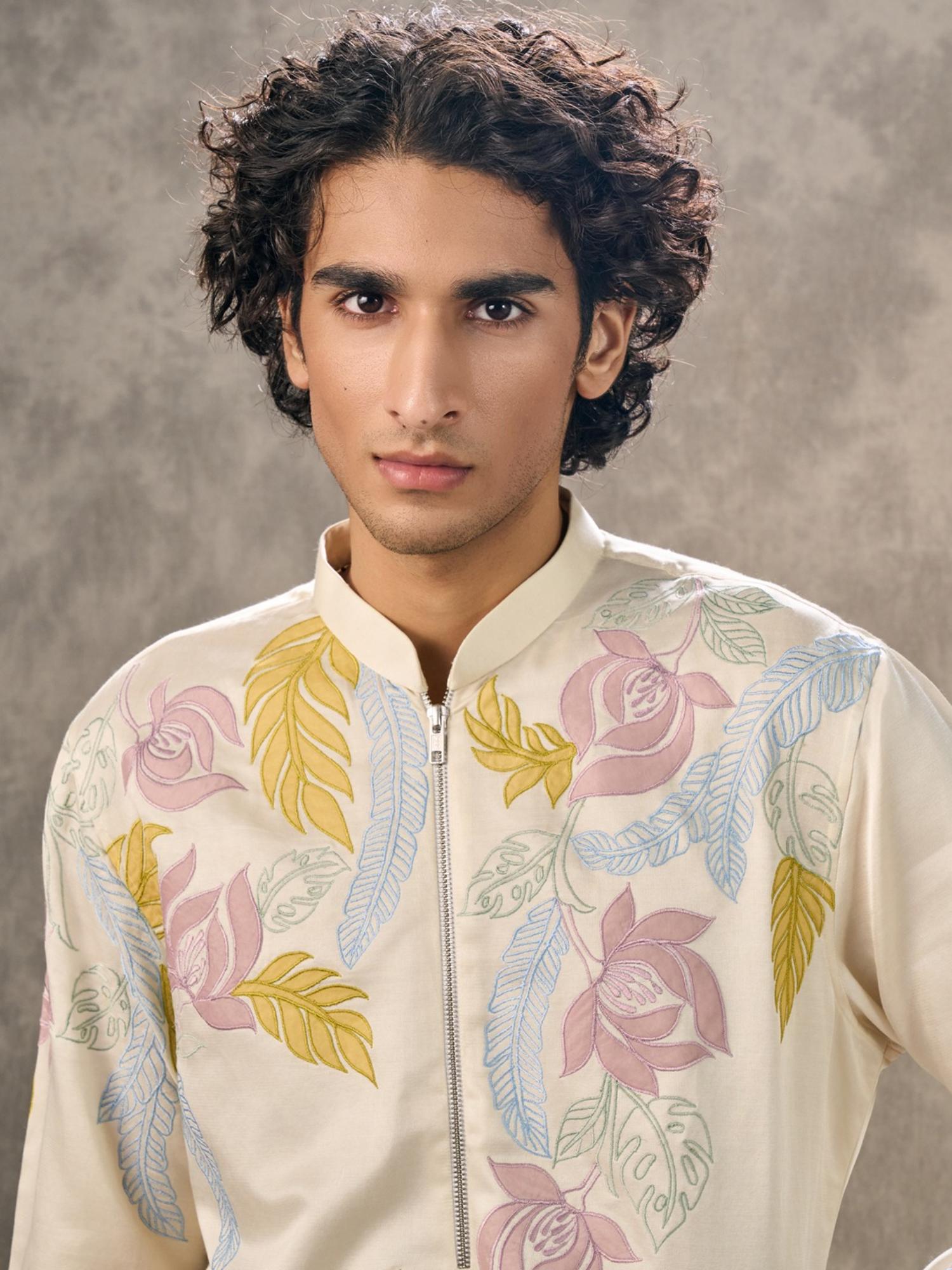 Cream Radiance Satin Kurta with Pant