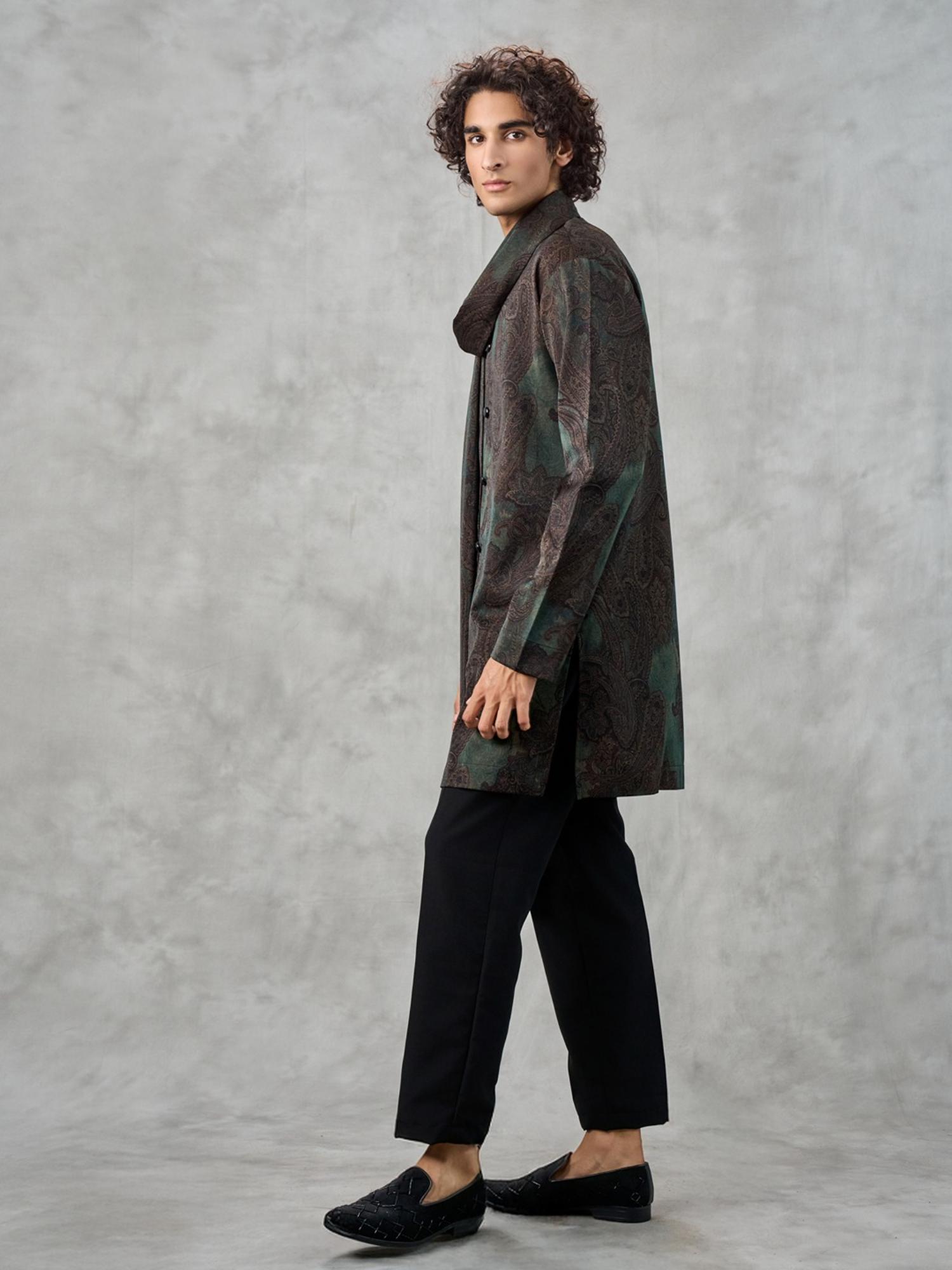 Dark Green Exquisite Kurta and Pant with Dupatta