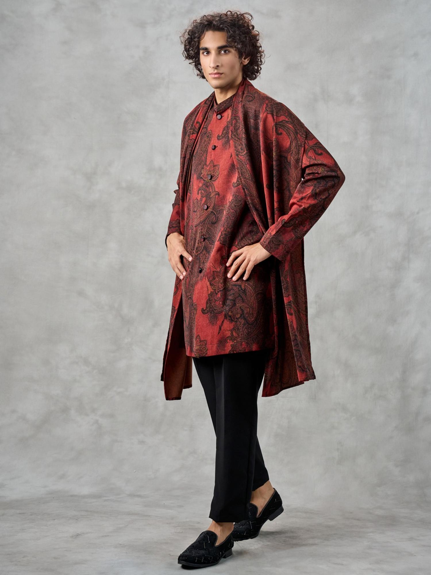 Radiant Rust Kurta with Pant with Dupatta