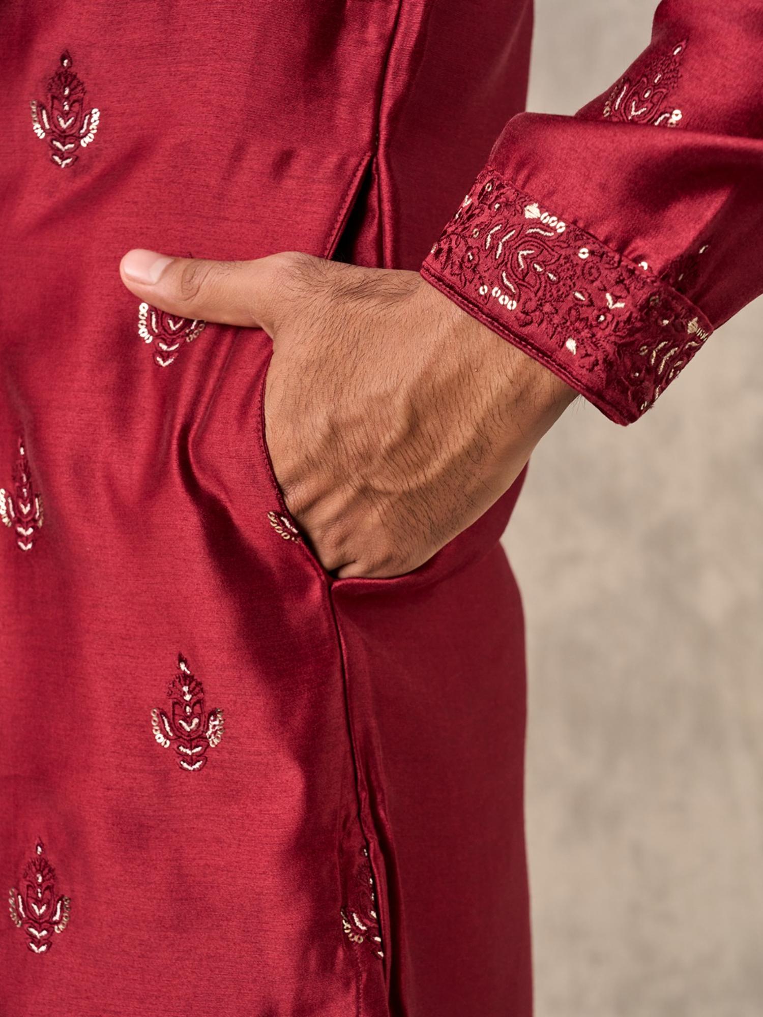 Regal Red Opulence Kurta and Pyjama