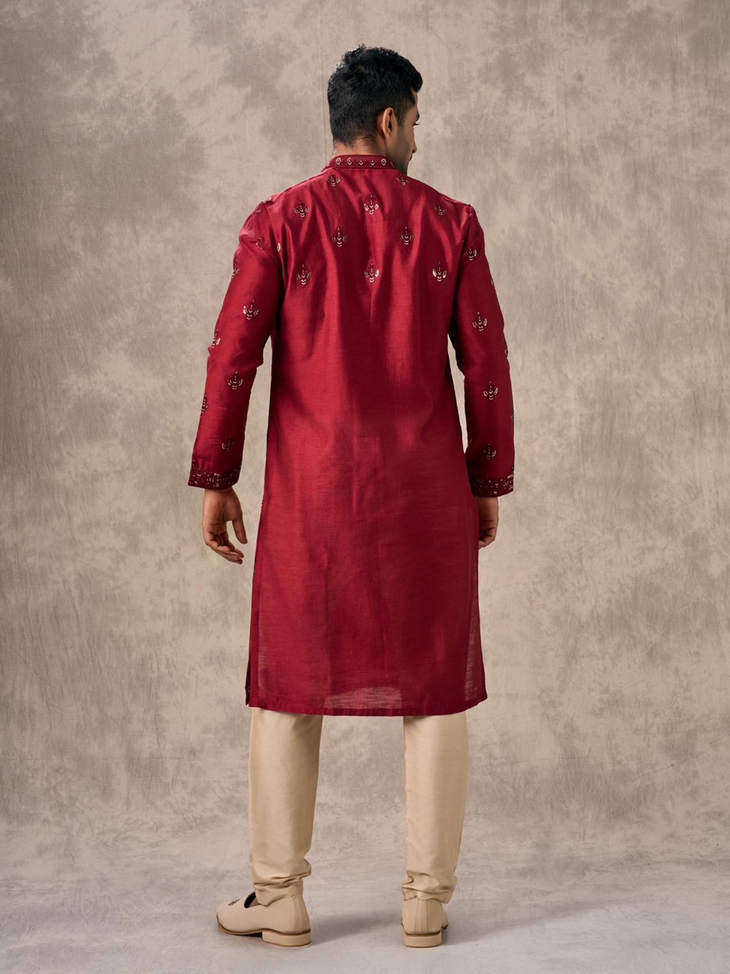 Regal Red Opulence Kurta and Pyjama