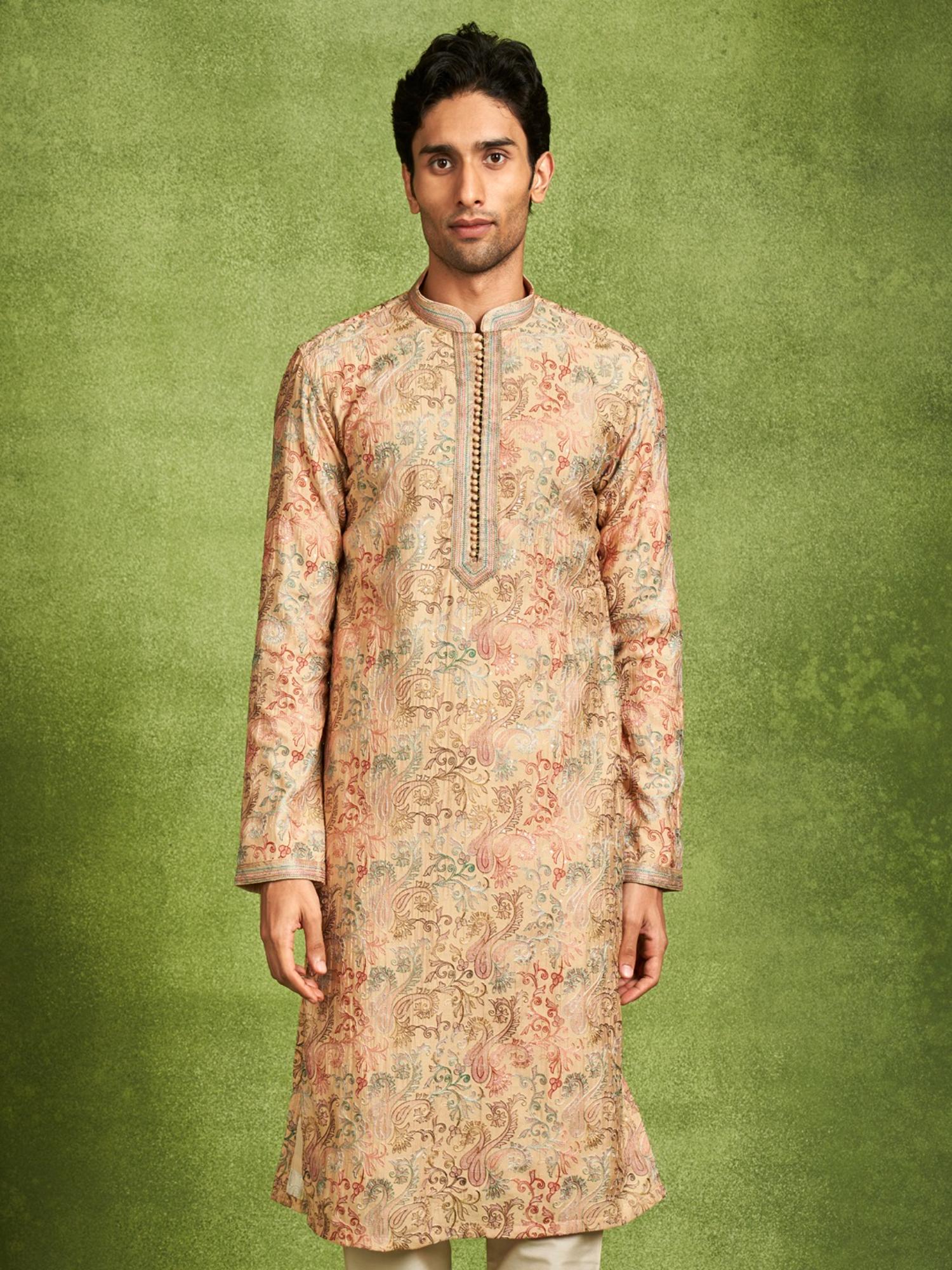 Beige Elegance Kurta with Pyjama