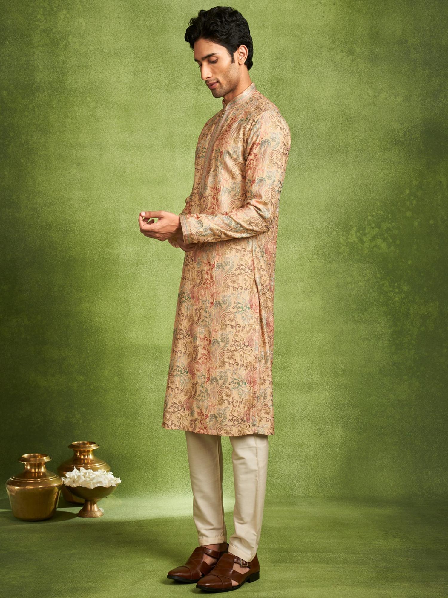 Beige Elegance Kurta with Pyjama