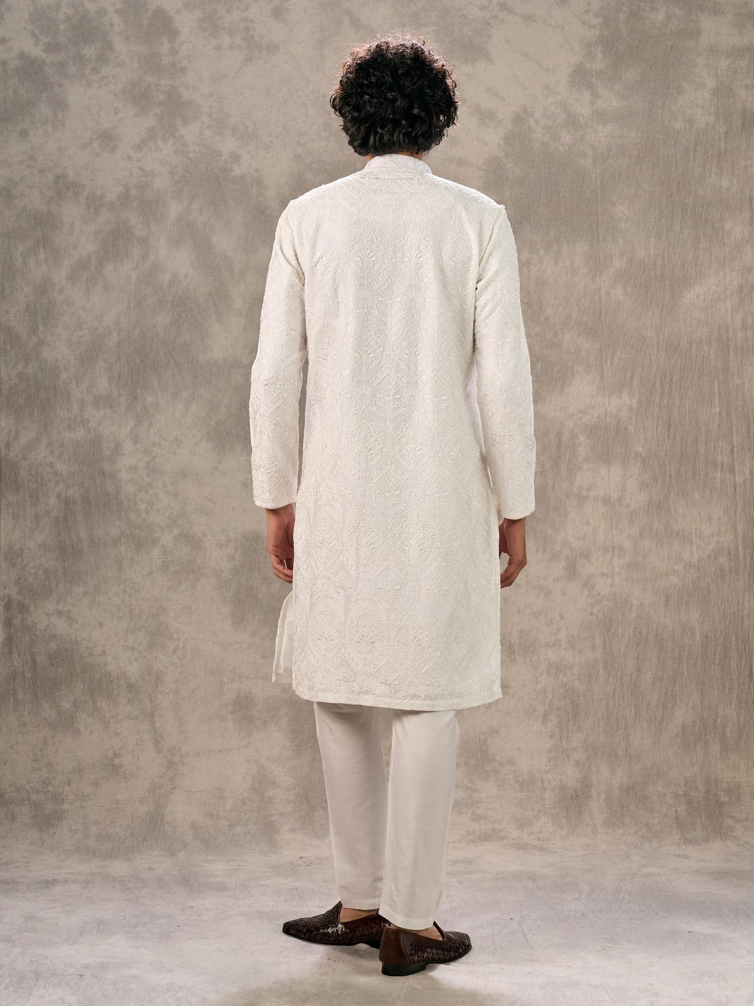 Warm White Harmony Kurta with Pyjama