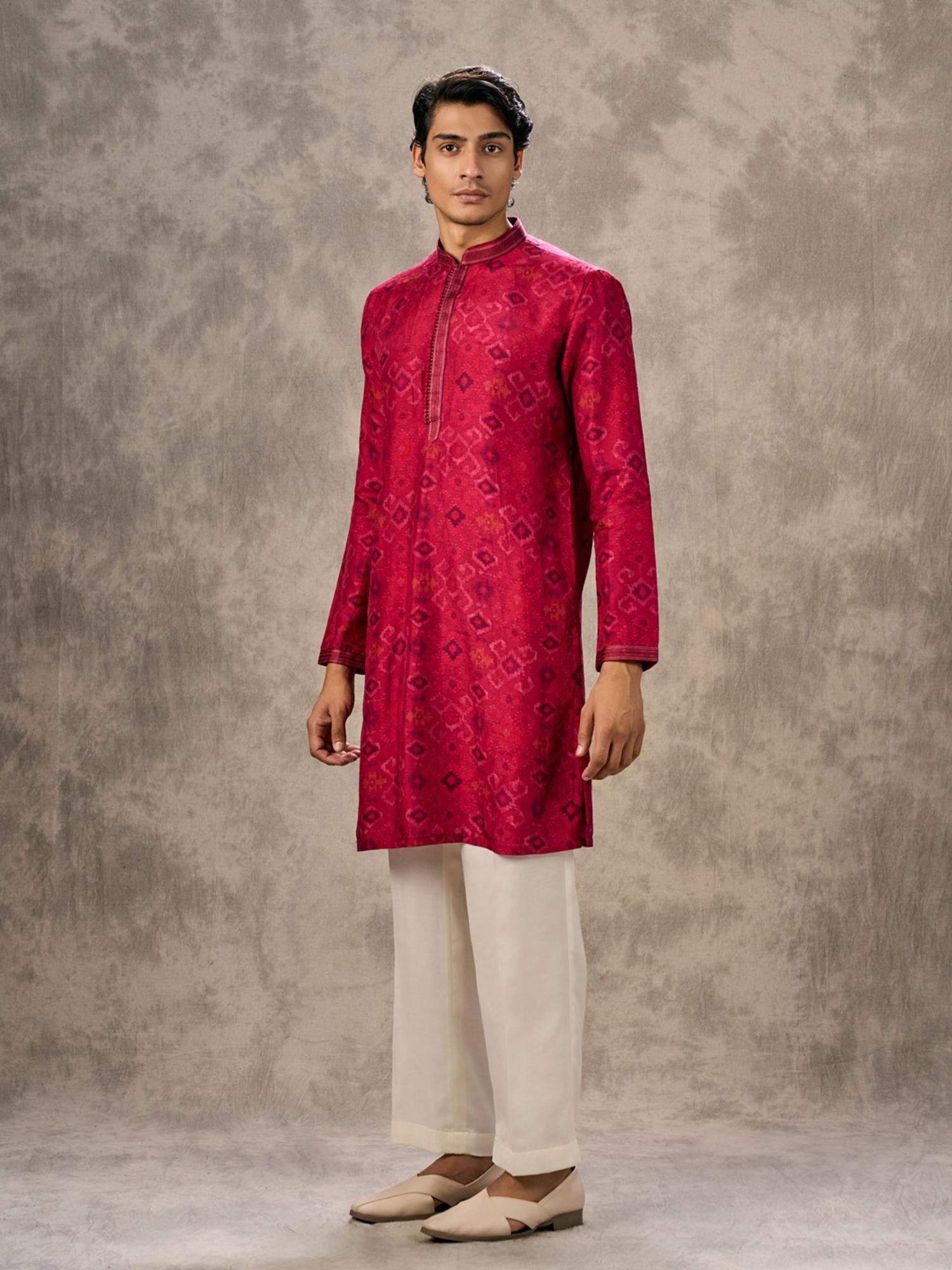 Rani Pink Printed Kurta with Pant