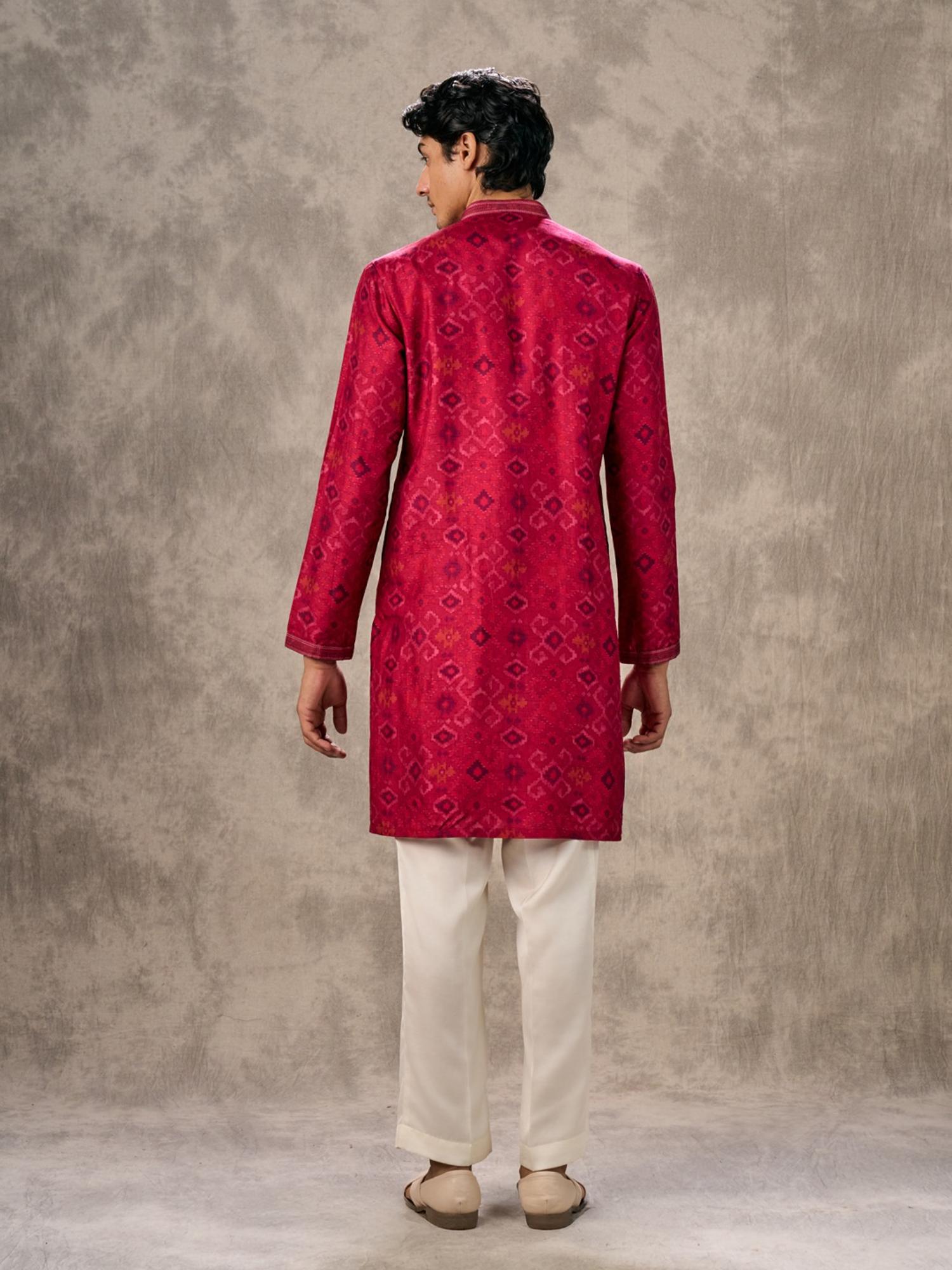 Rani Pink Printed Kurta with Pant