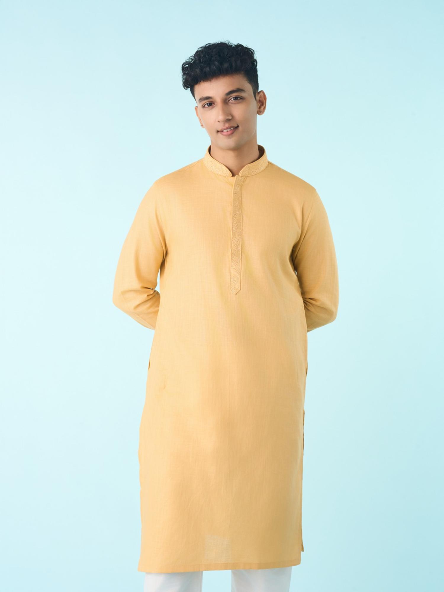 Majestic Yellow Solid Kurta