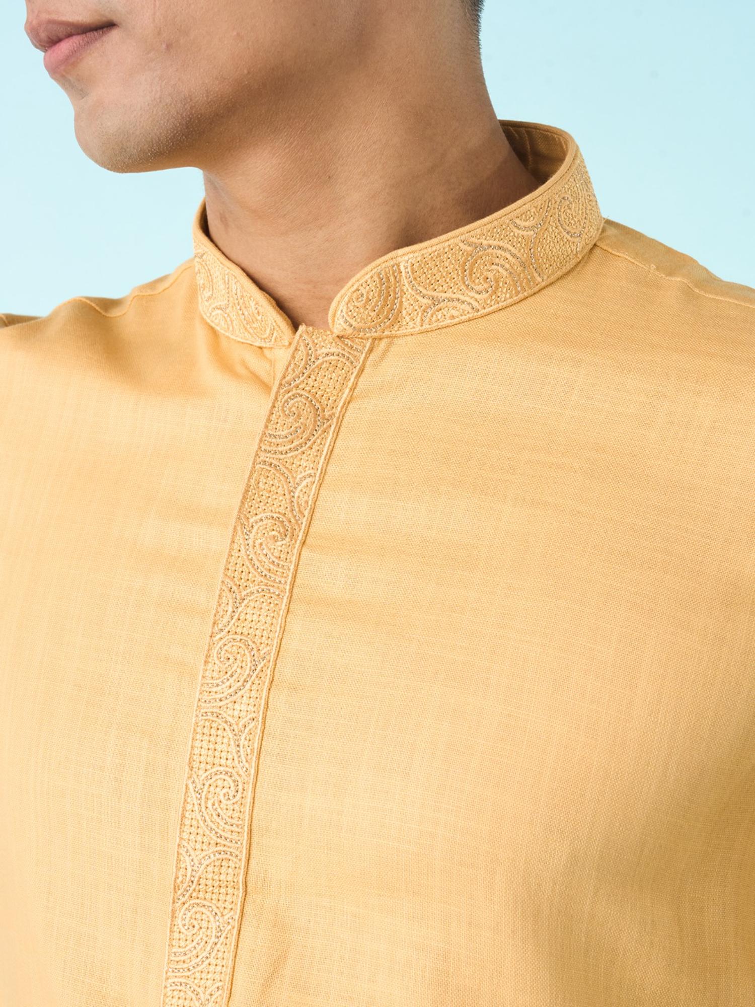 Majestic Yellow Solid Kurta