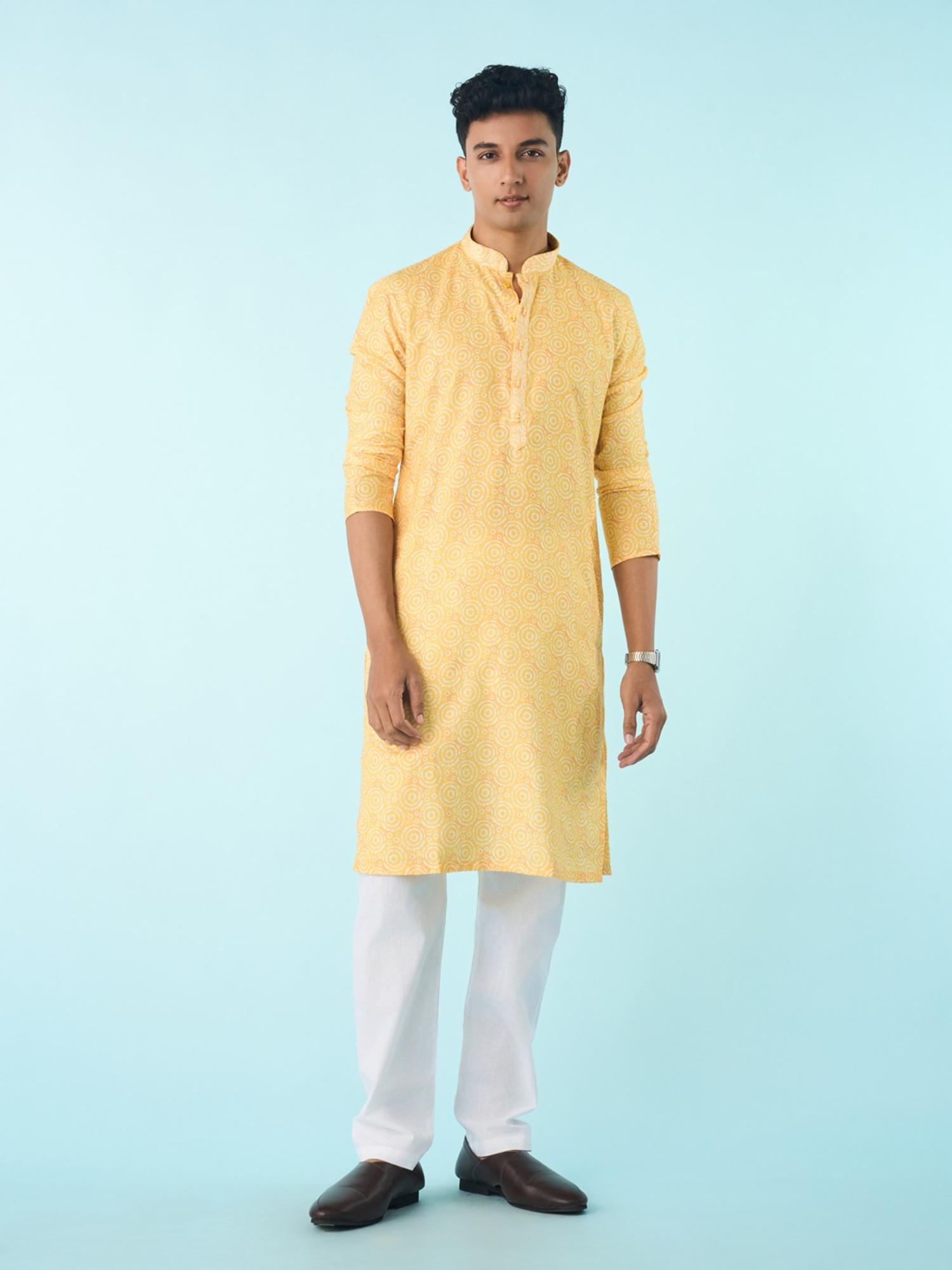 Majestic Yellow Solid Kurta