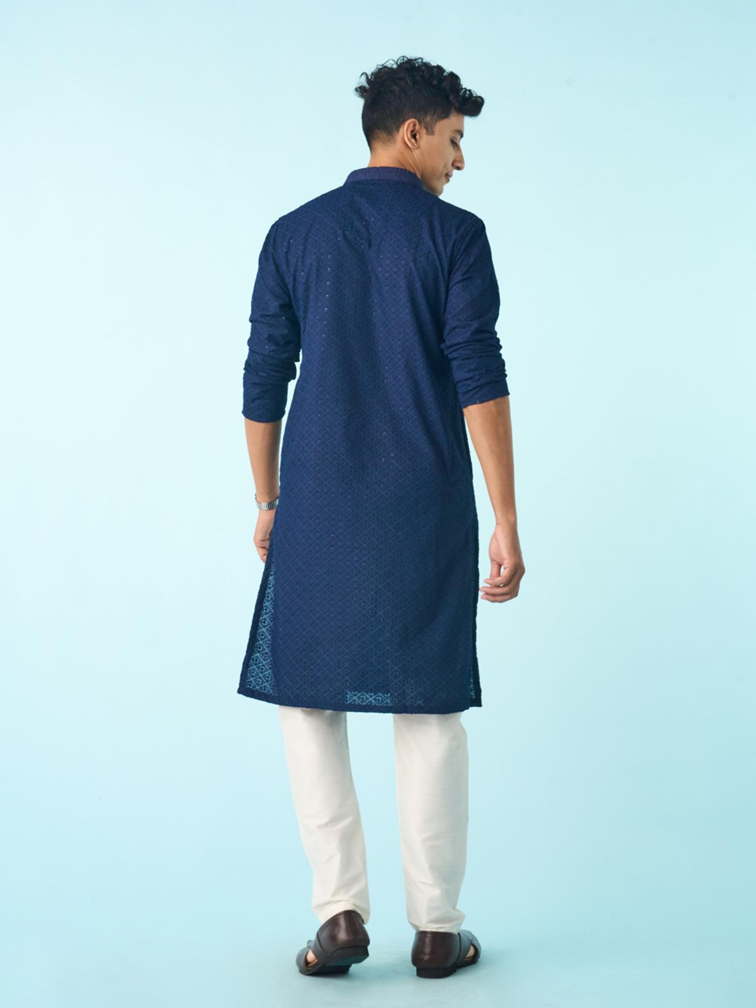 Navy Blue Regal Radiance Kurta