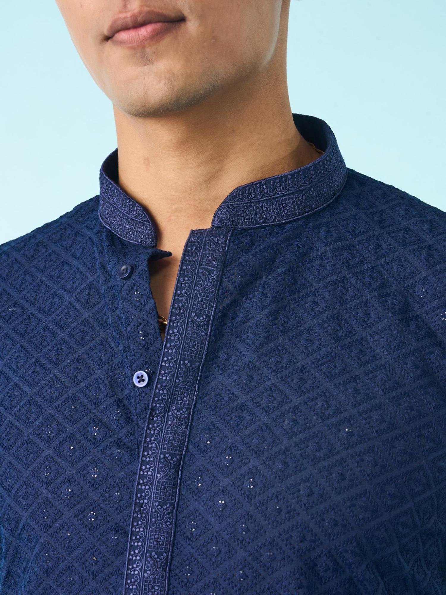 Navy Blue Regal Radiance Kurta