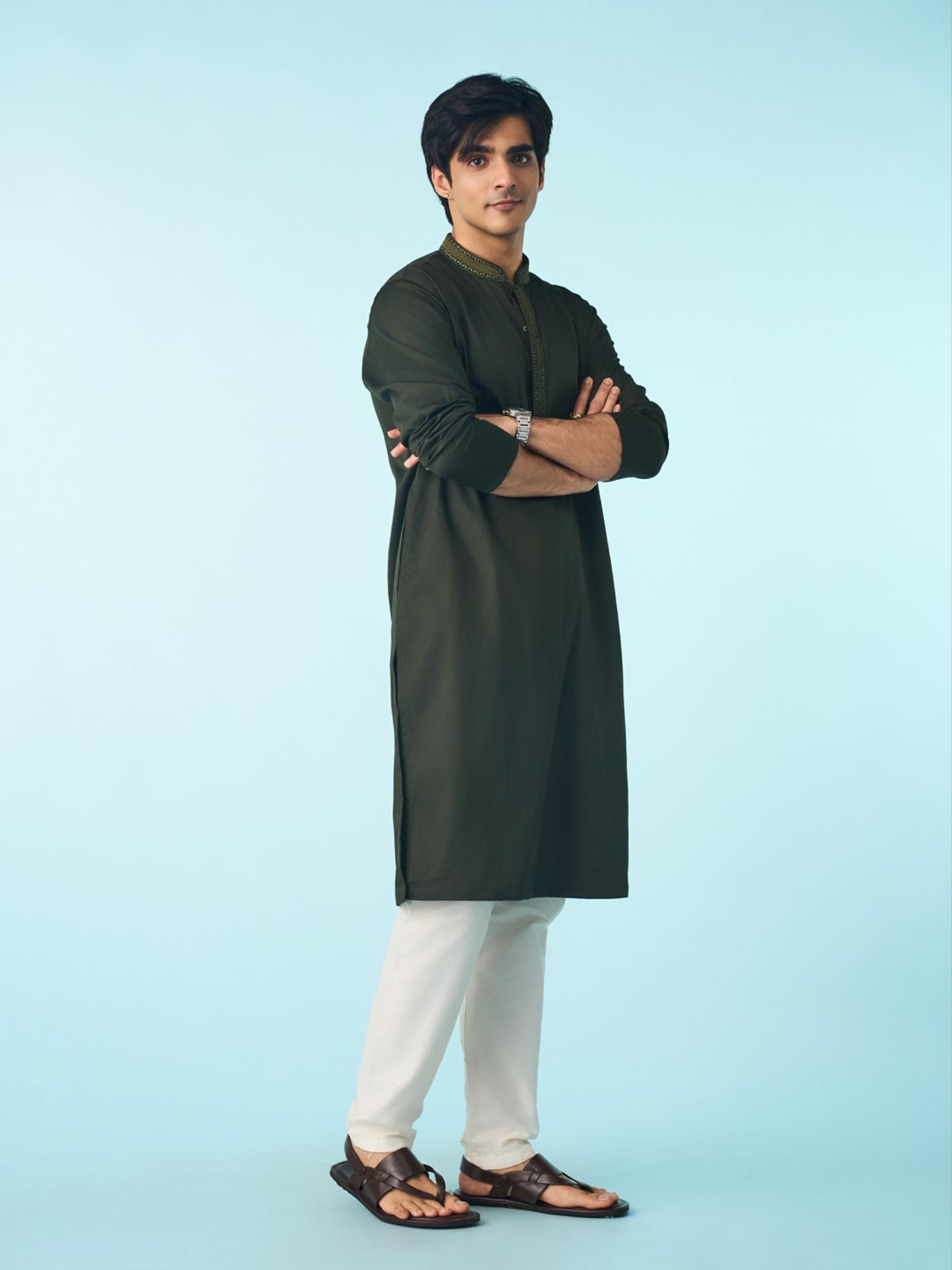 Olive Green Elegance Kurta