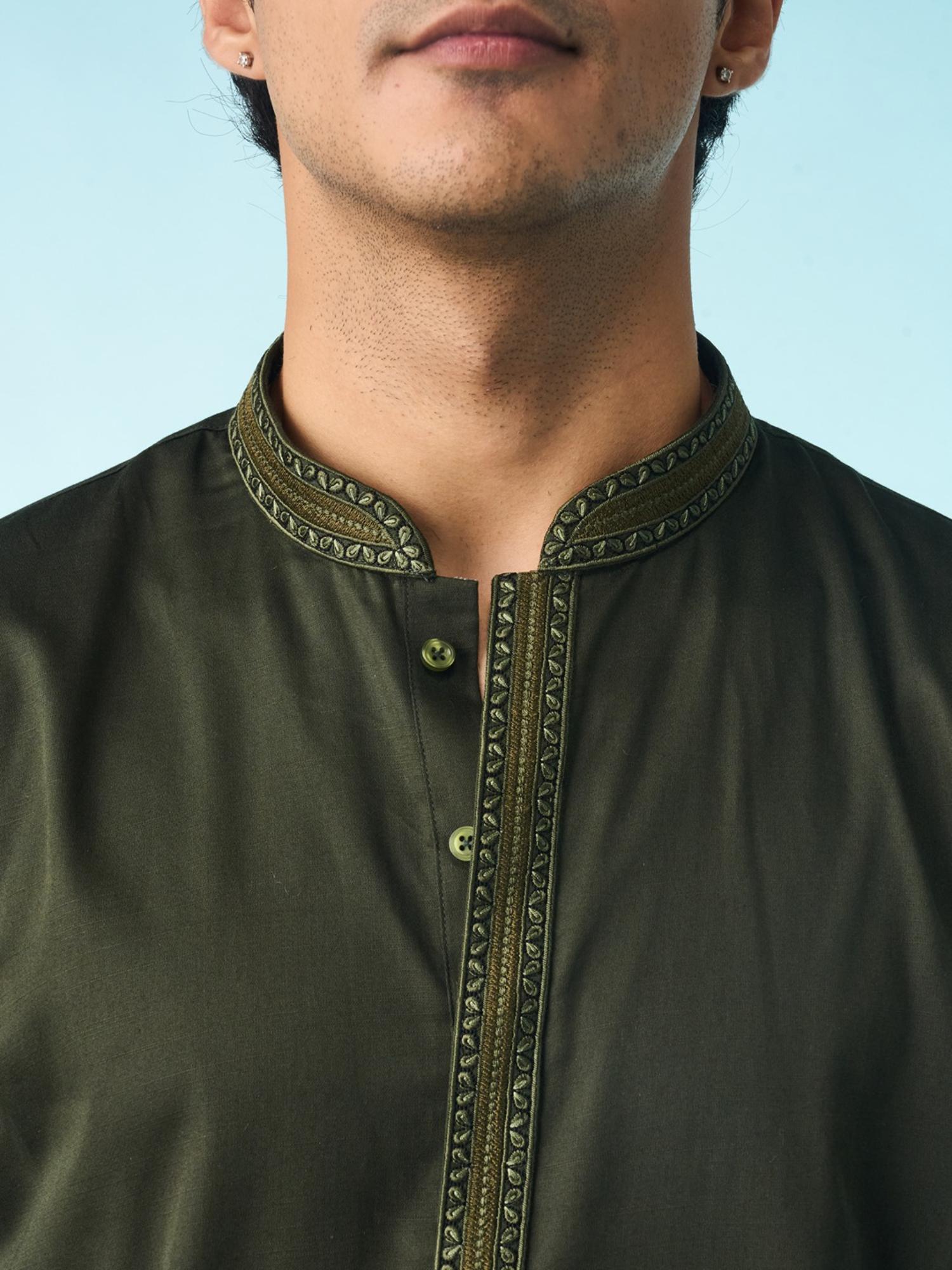 Olive Green Elegance Kurta
