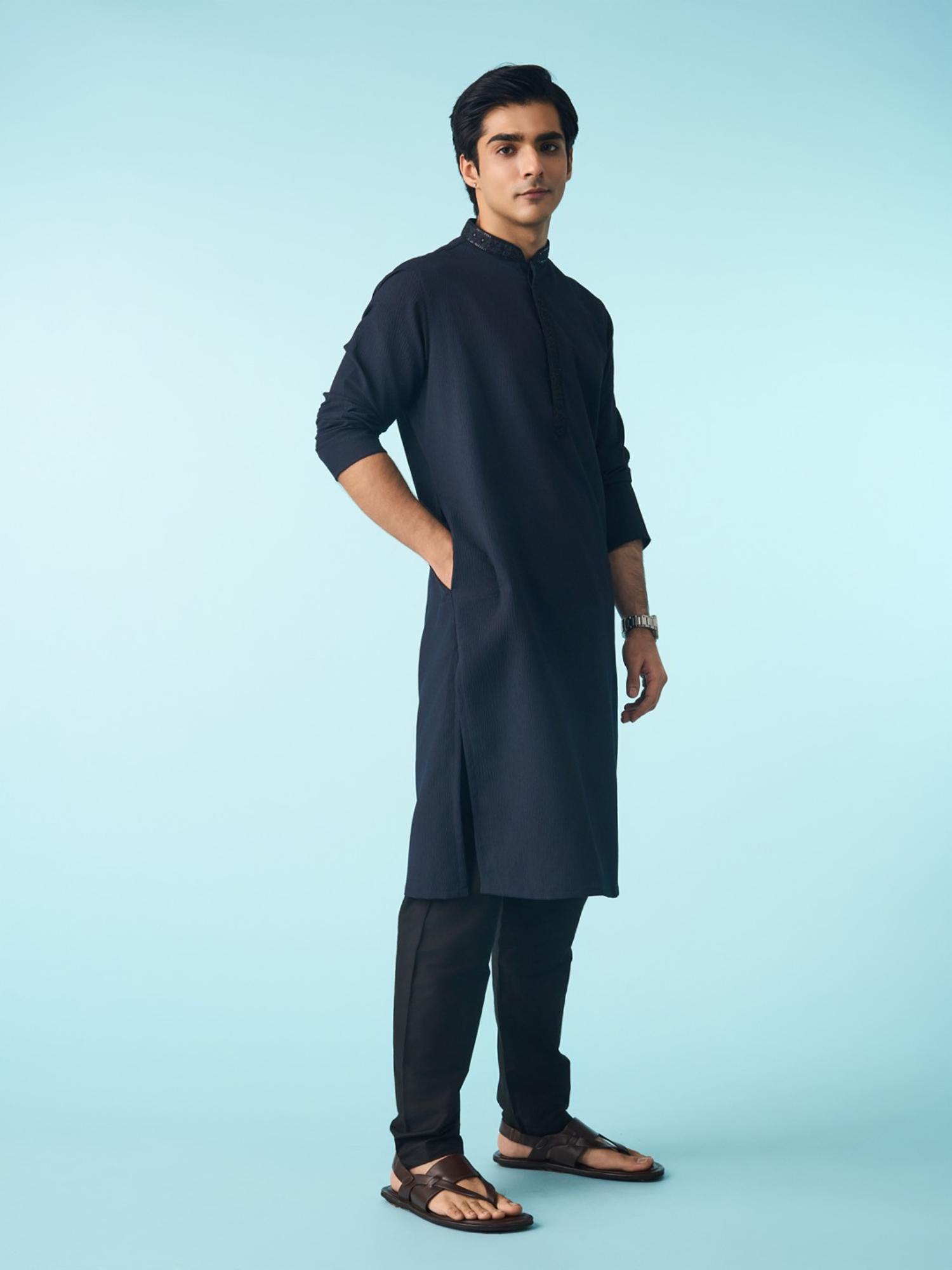 Elegant Navy Blue Kurta