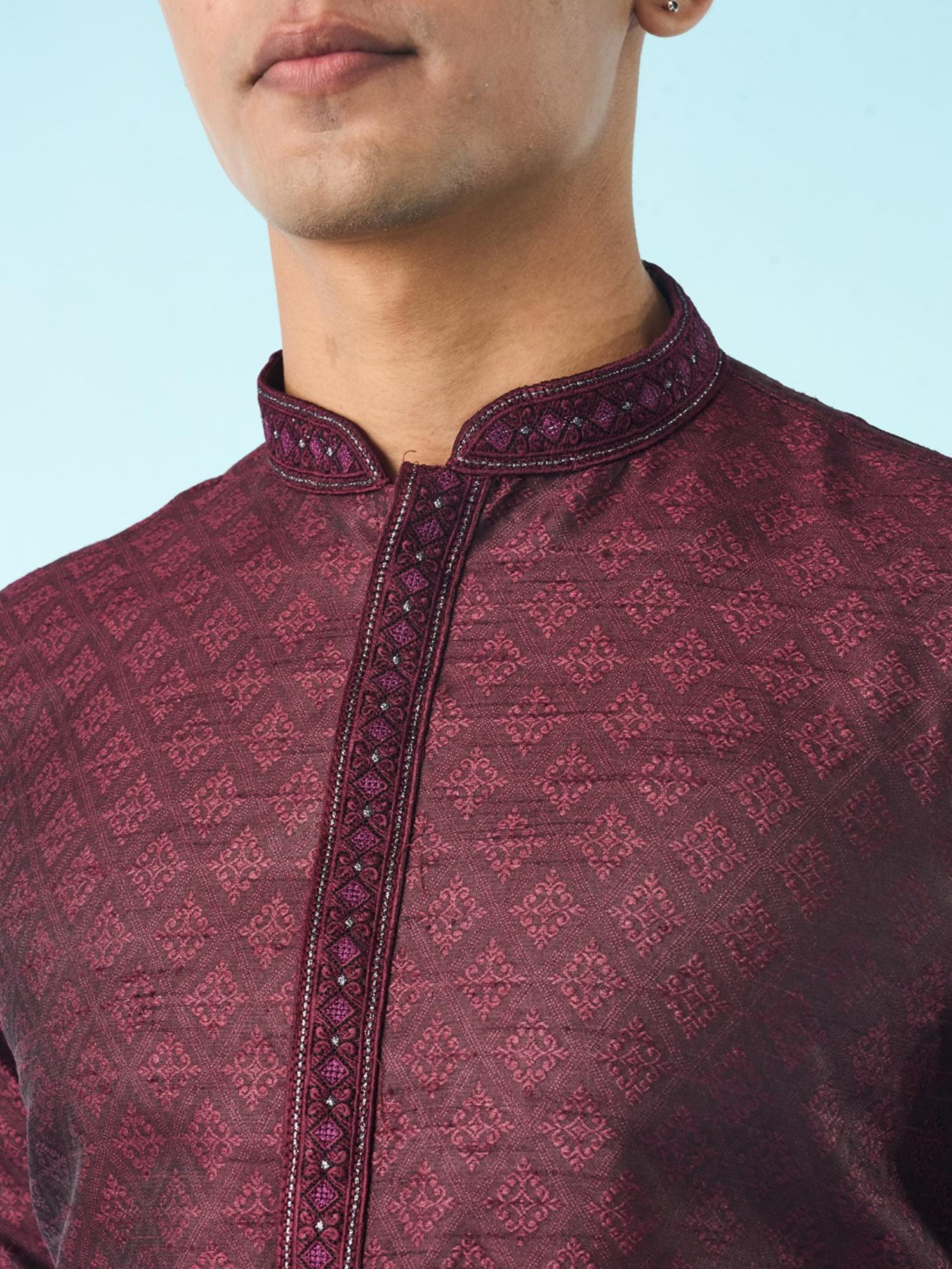 Regal Wine Elegant Festivity Kurta